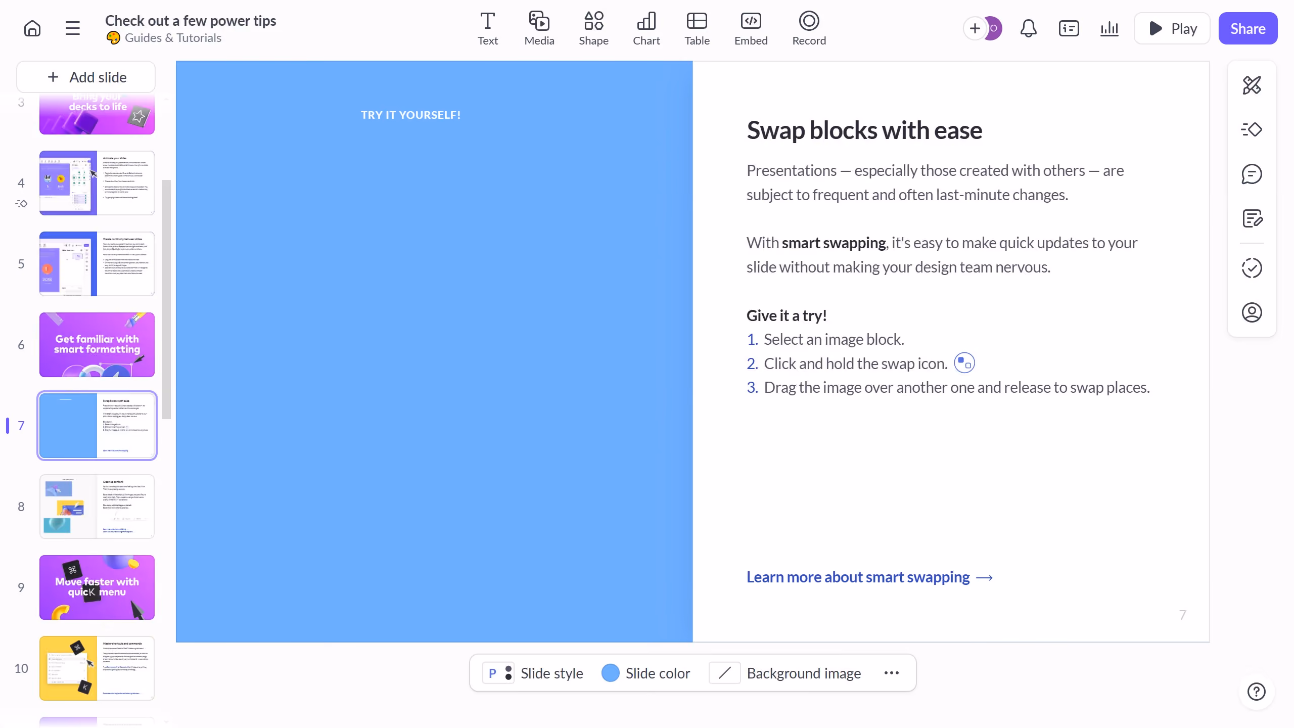 How to add a sticker on Pitch.com