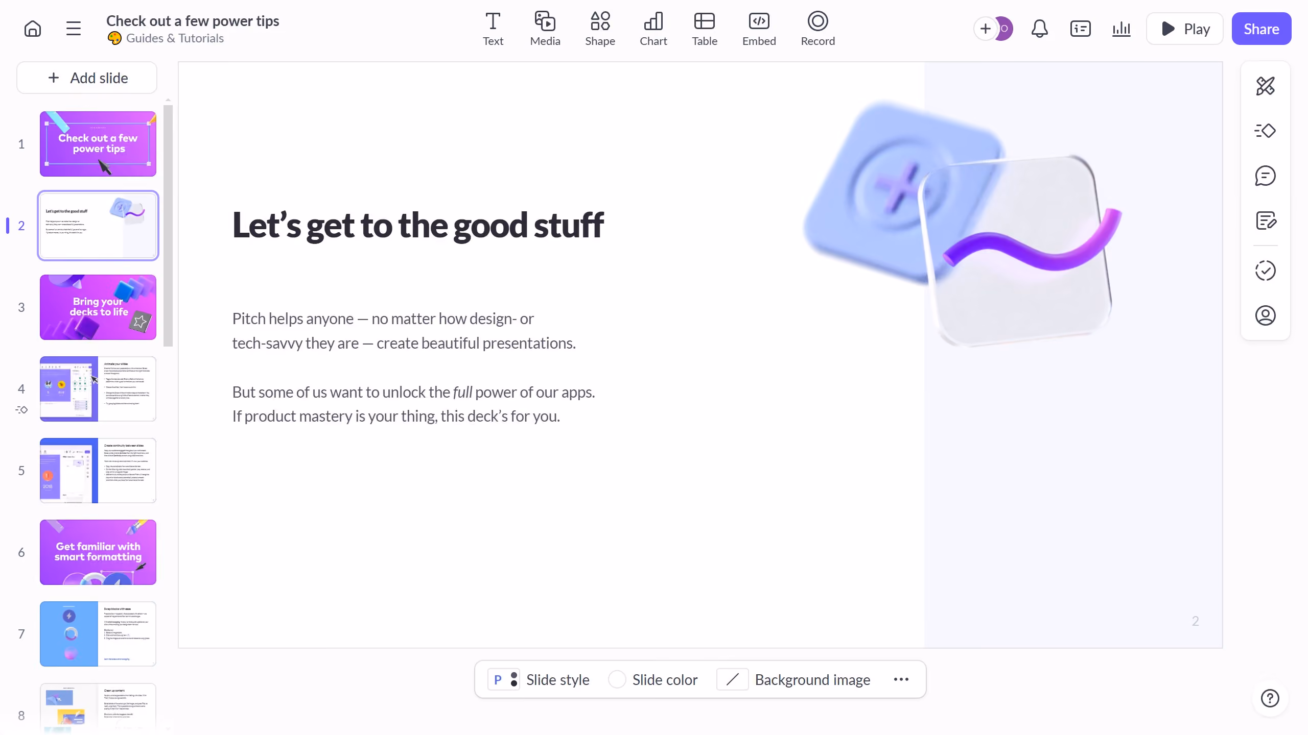 How to upload your own media from your computer on Pitch.com