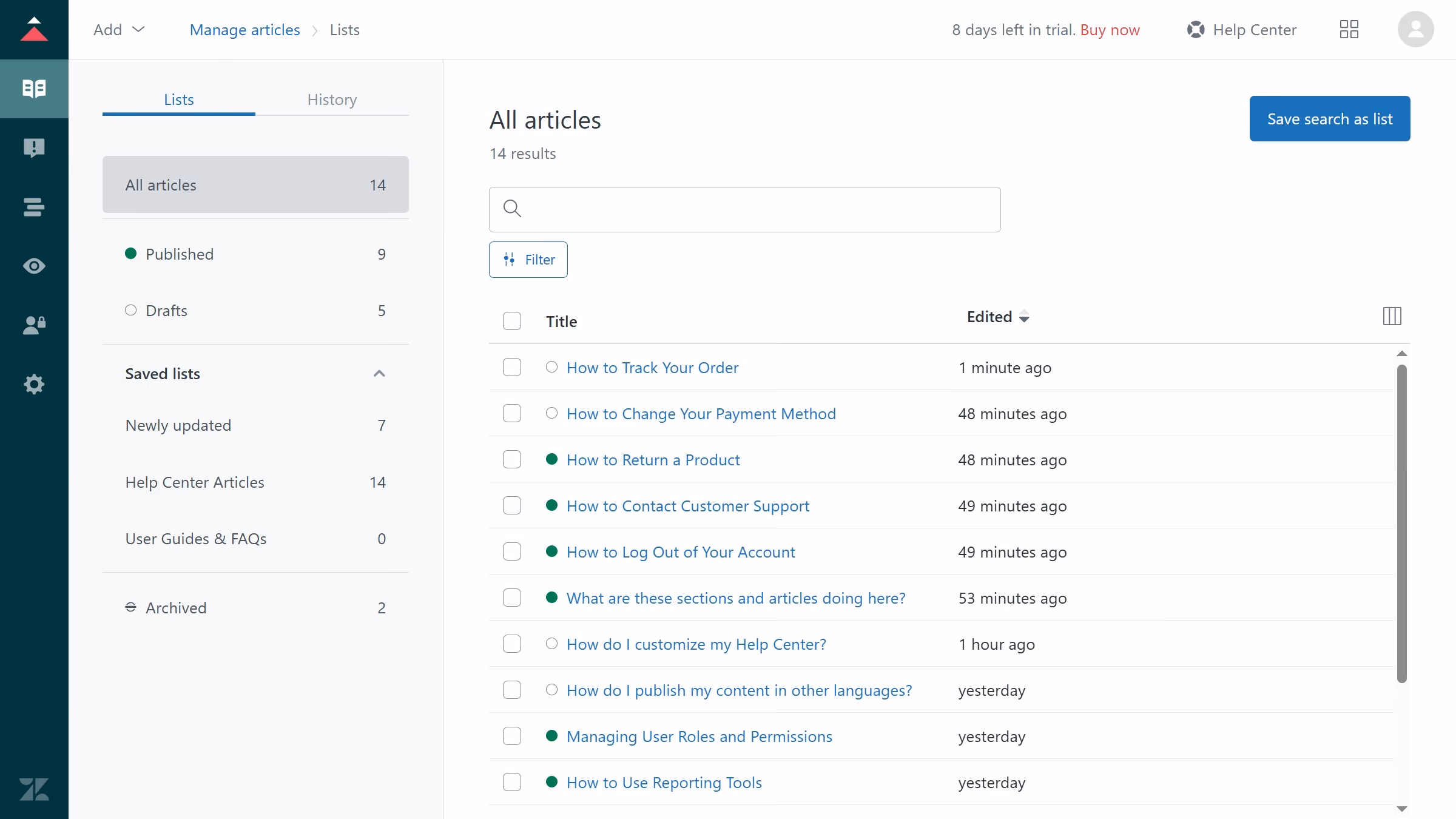 How to edit an article in Zendesk Guide Admin