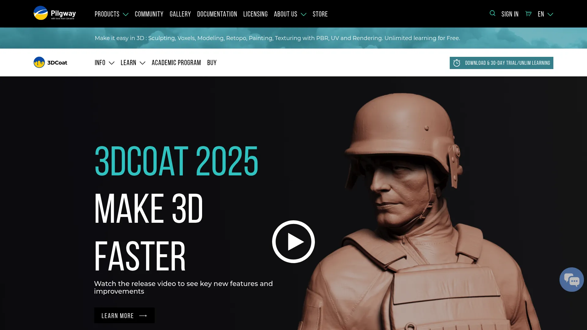 3DCoat 3D sculpting and texturing interface