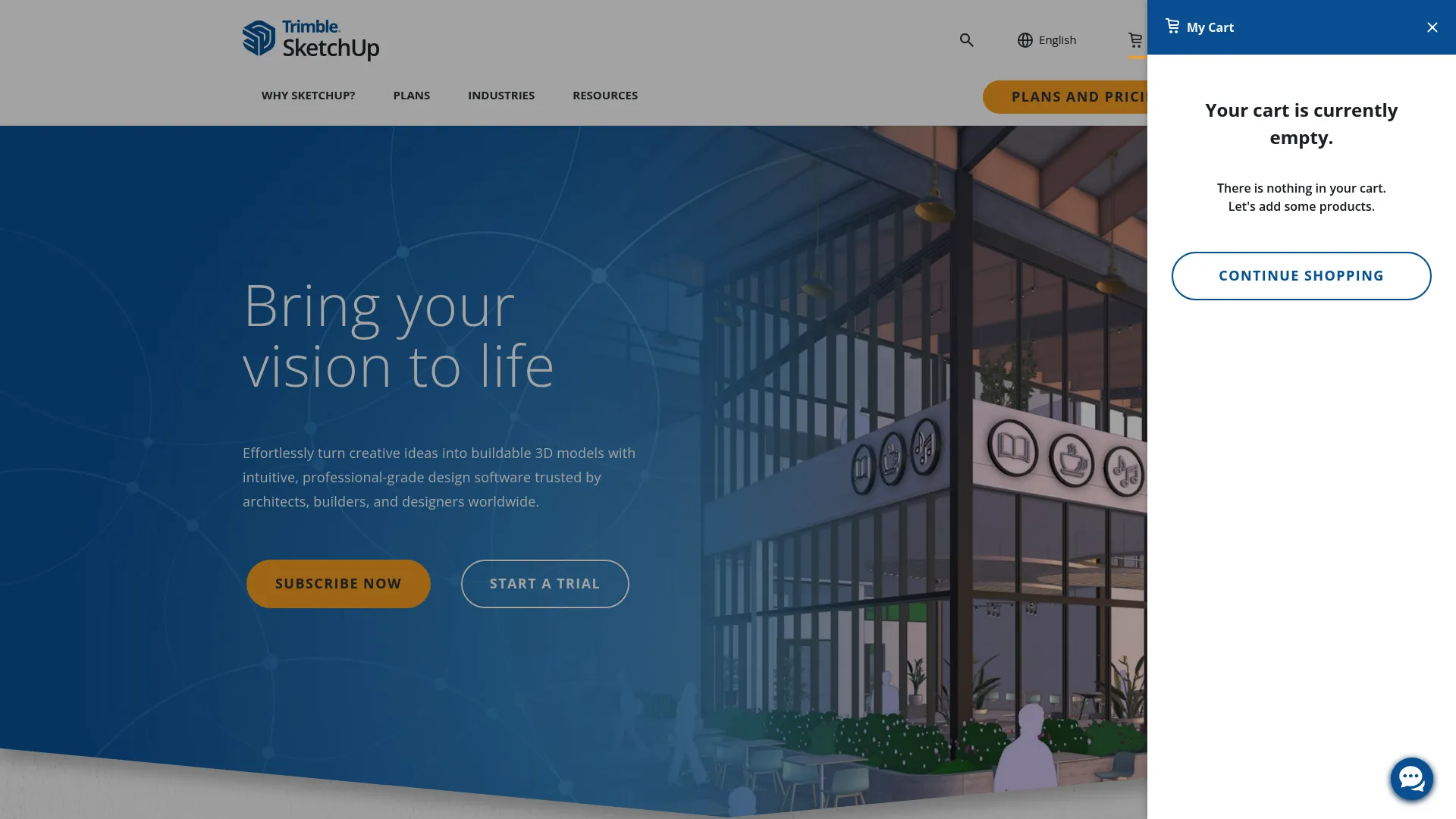 SketchUp 3D modeling interface