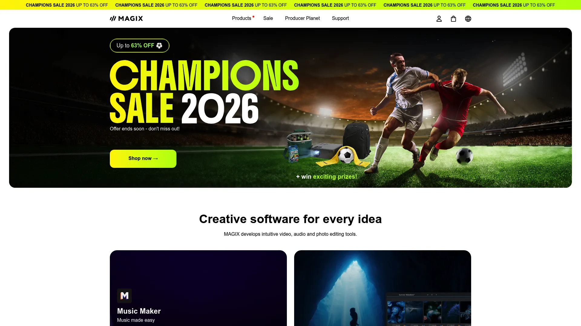 Magix Video Pro X video editing software homepage