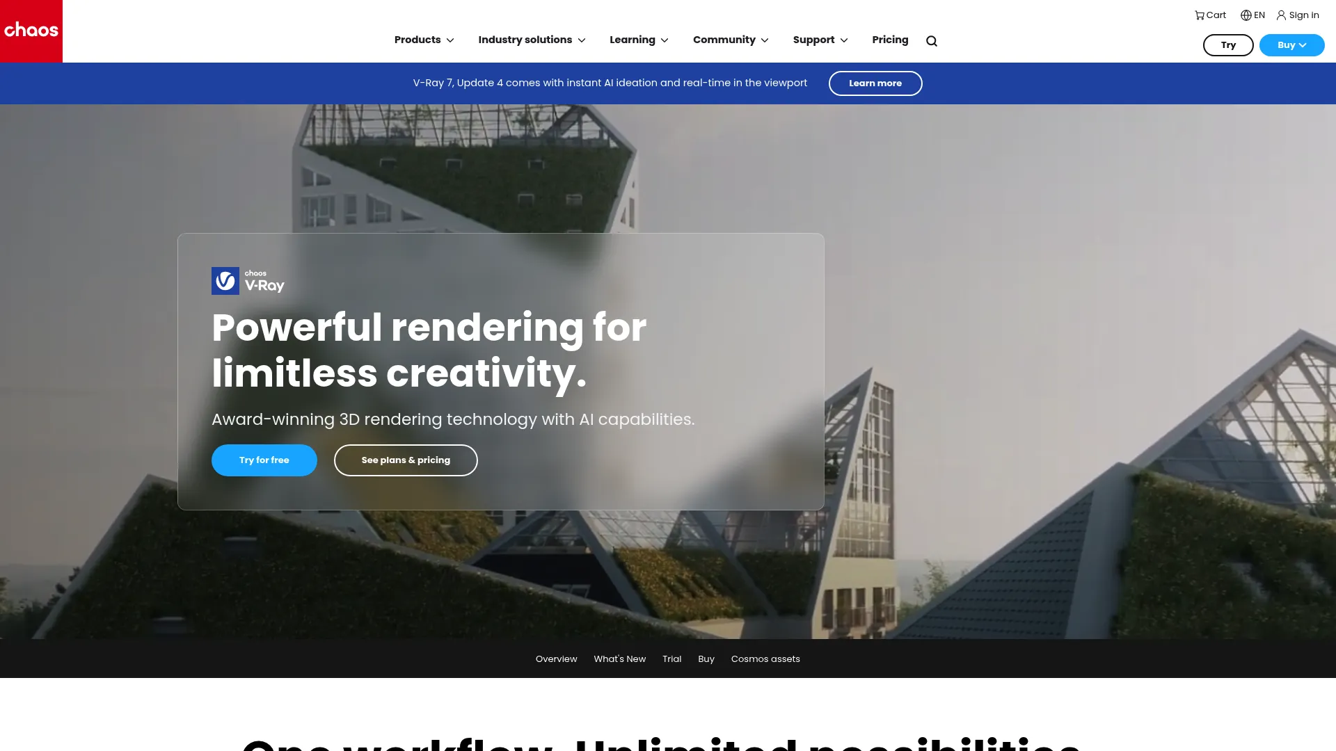 V-Ray rendering software by Chaos interface