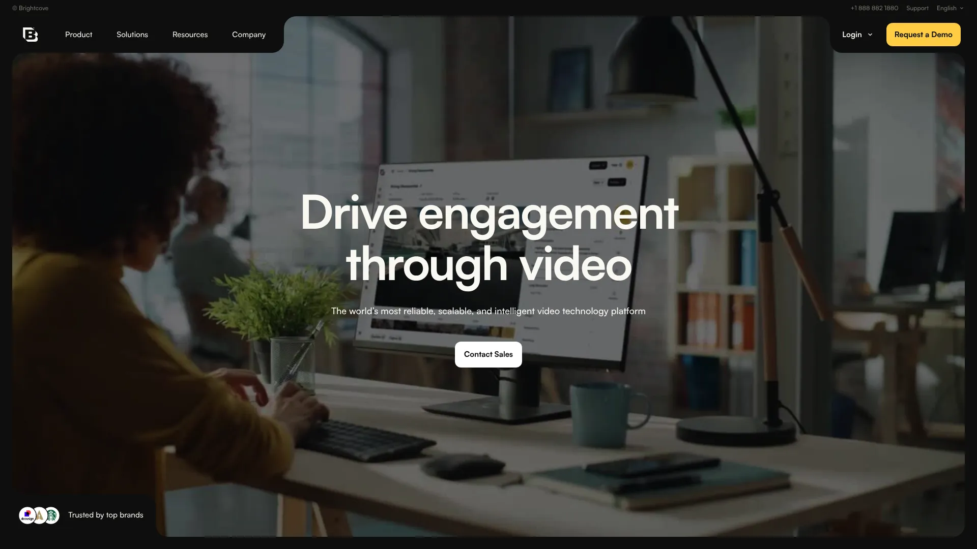 Brightcove enterprise video platform homepage