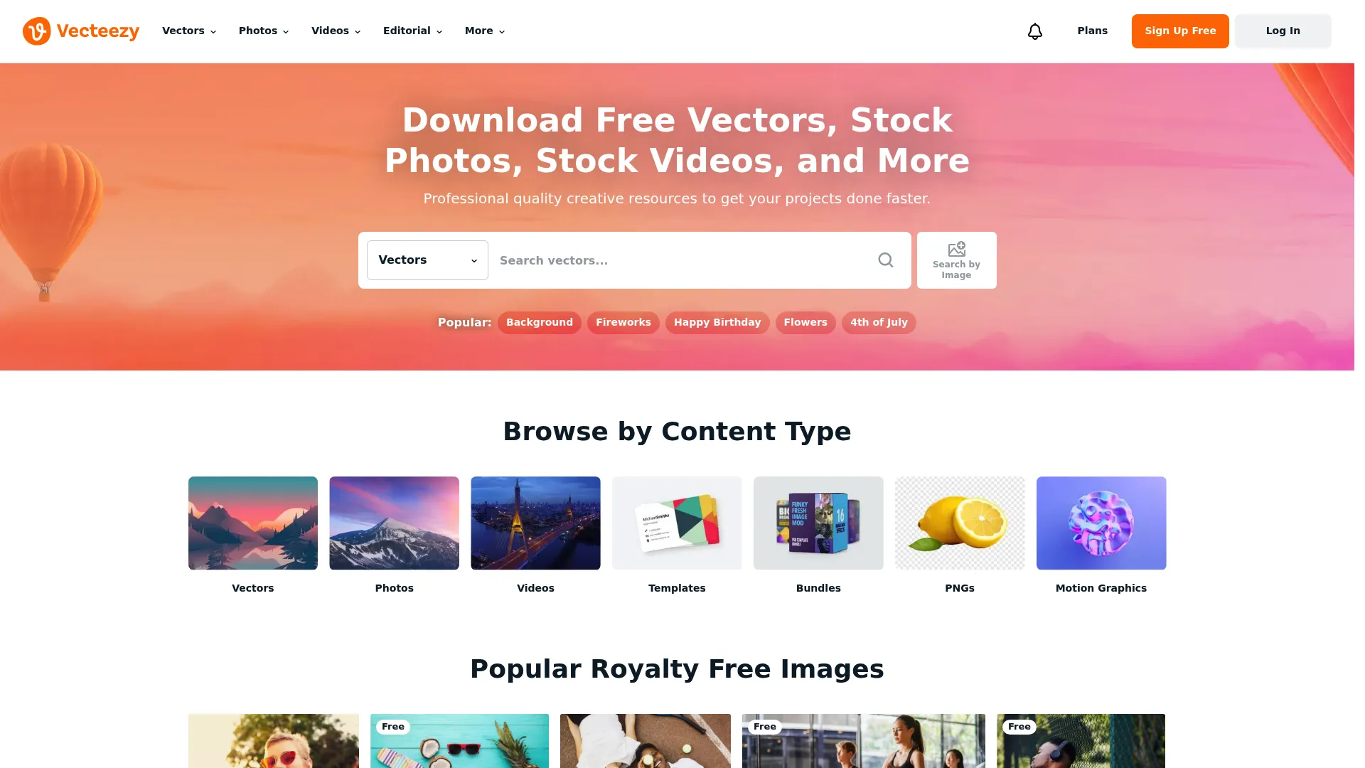 Vecteezy homepage