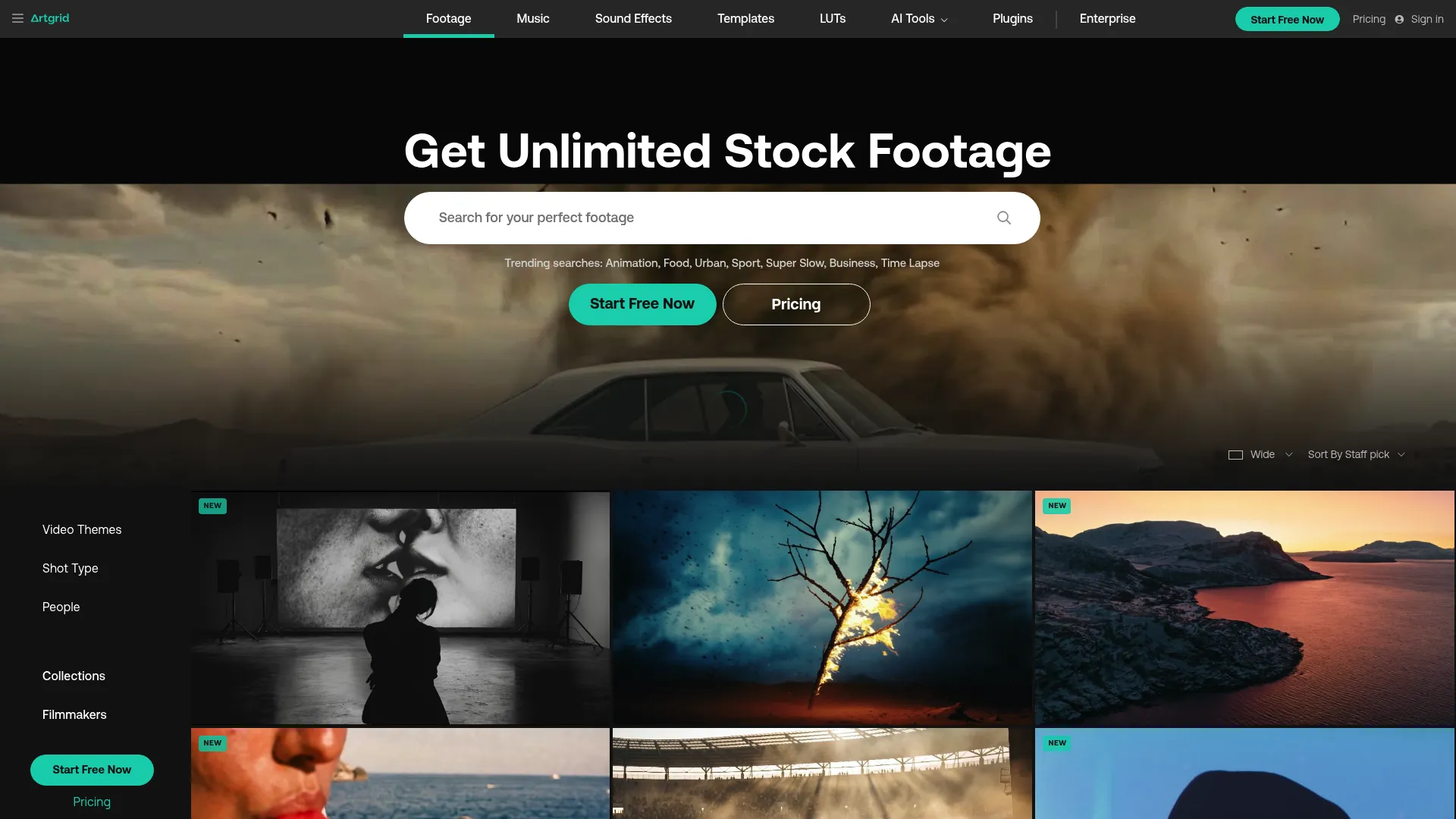 Artgrid homepage
