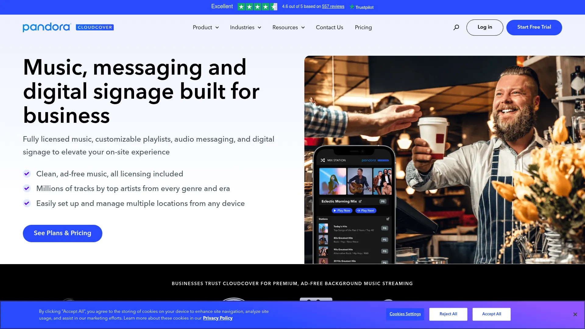 Cloud Cover Music licensed music and messaging service