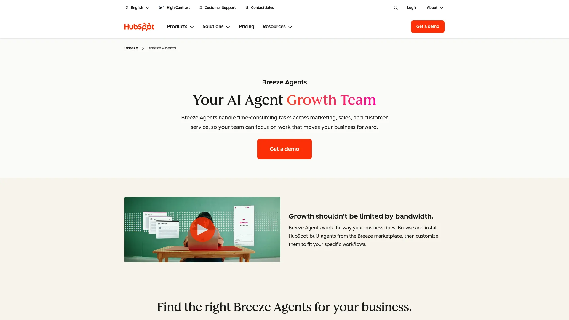 HubSpot Breeze Agents AI automation homepage