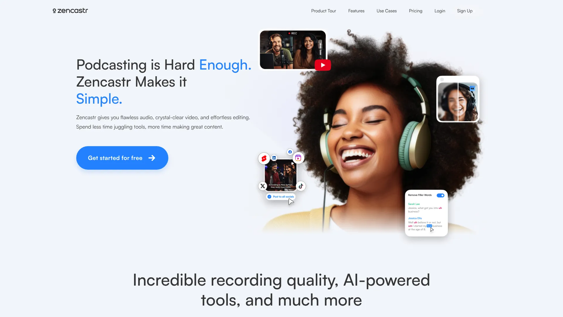 Zencastr all-in-one podcast recording studio software