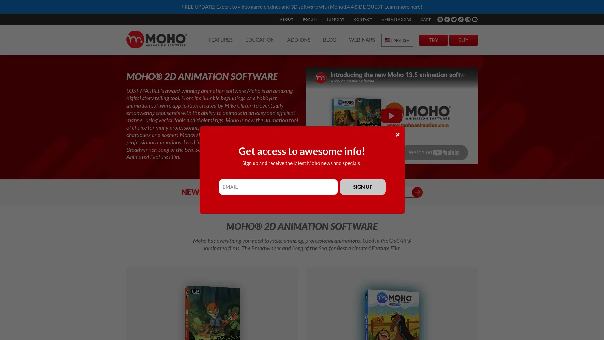 Moho 2D animation software interface