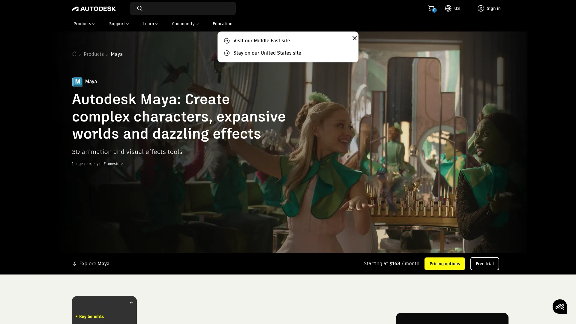 Autodesk Maya 3D motion graphics software interface