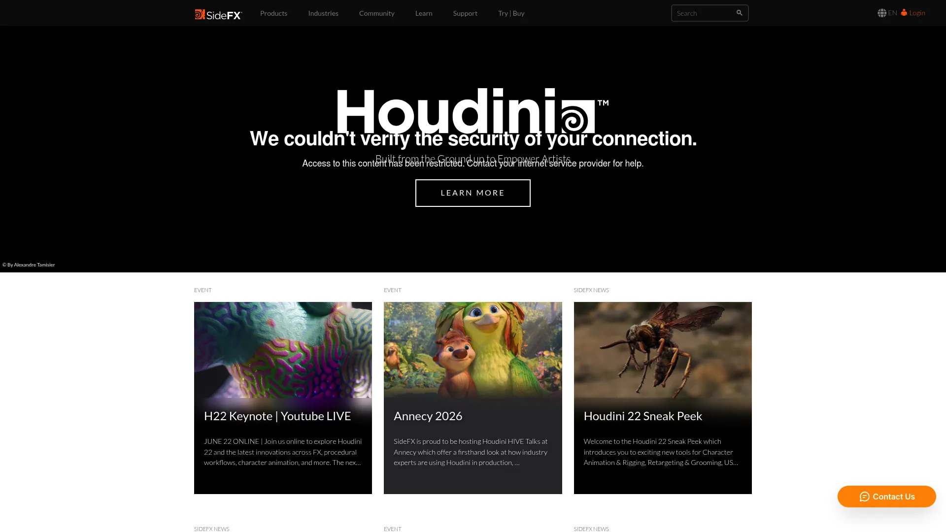 Houdini procedural motion graphics software interface