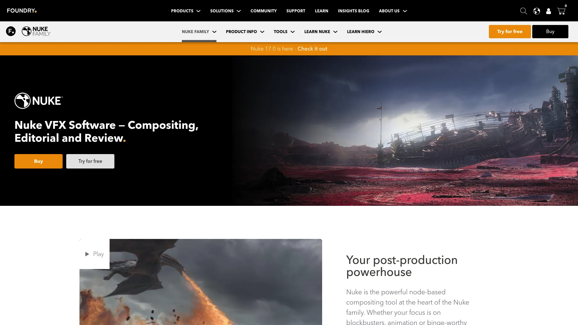 Nuke node-based compositing software interface