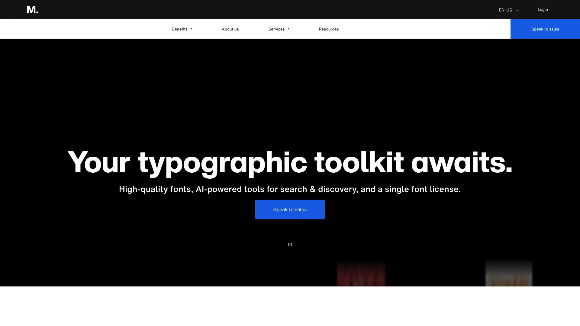 Monotype Fonts enterprise library homepage