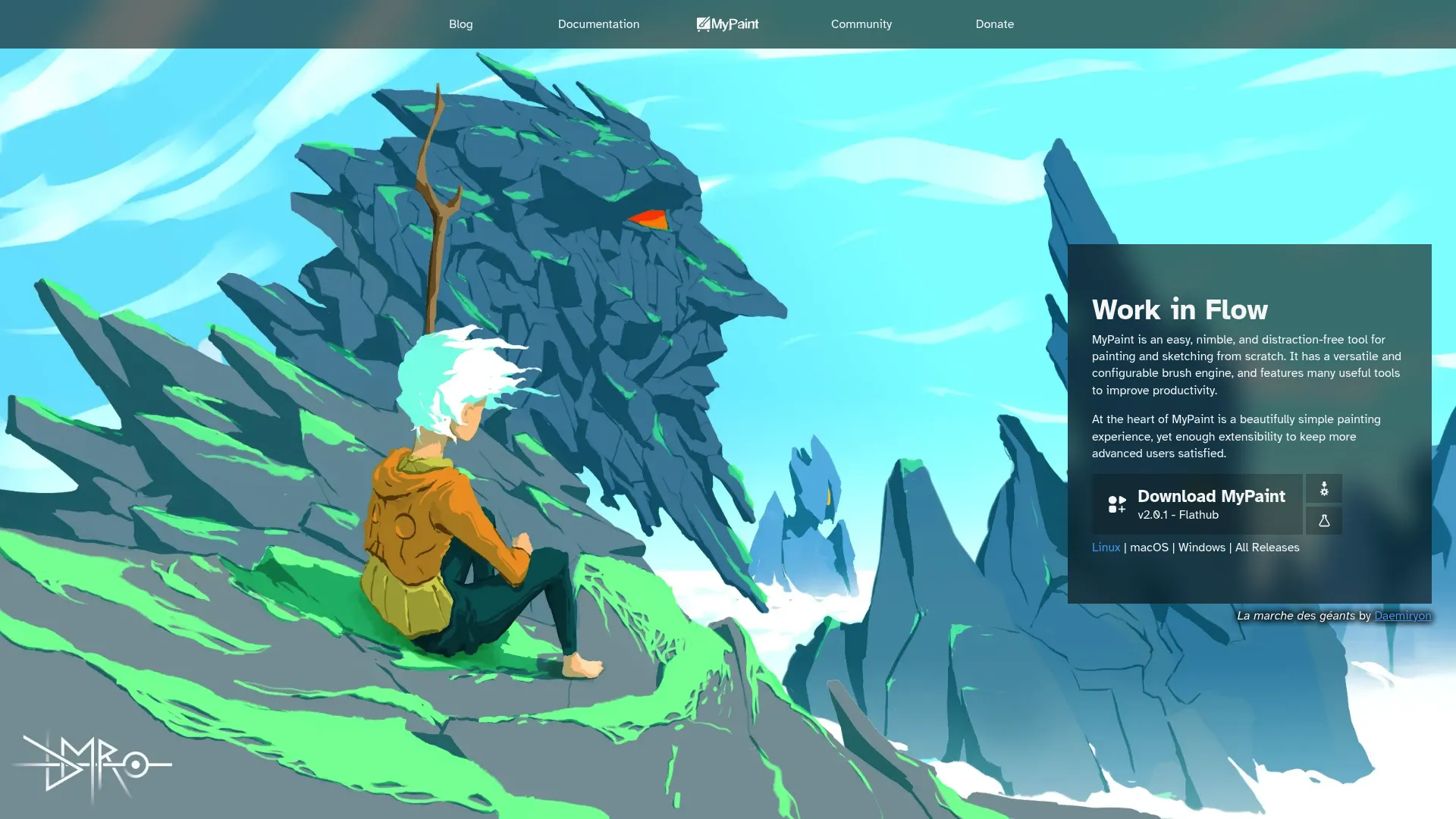MyPaint minimalist digital painting software interface
