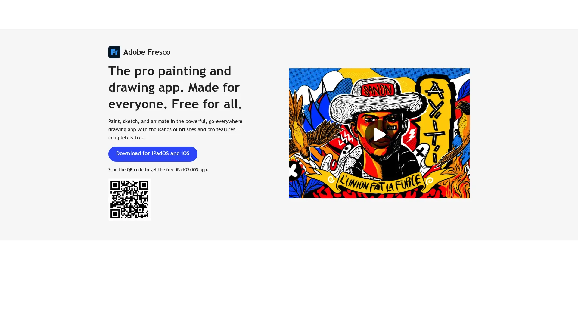 Adobe Fresco free digital painting app interface