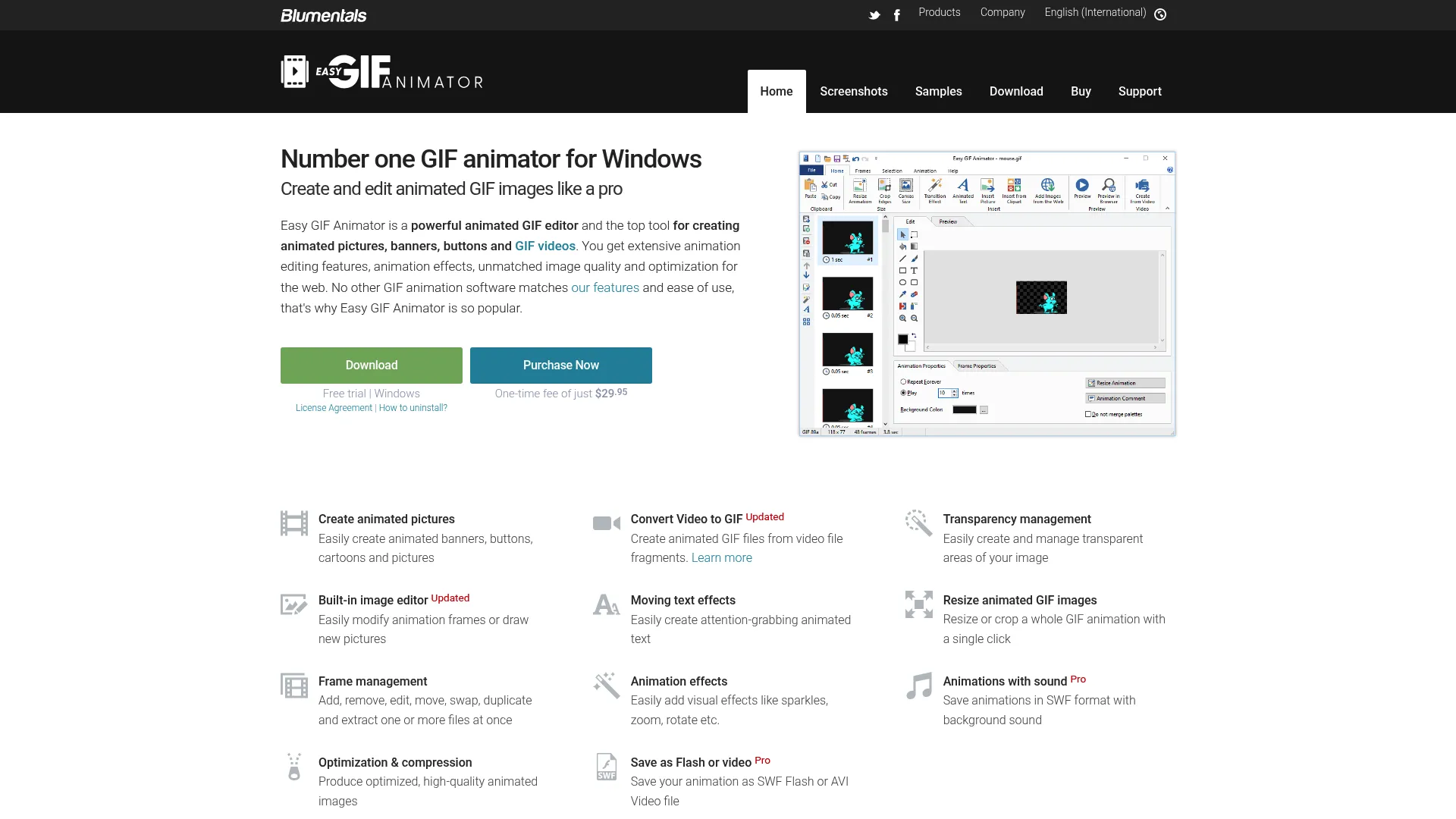 Easy GIF Animator desktop software interface
