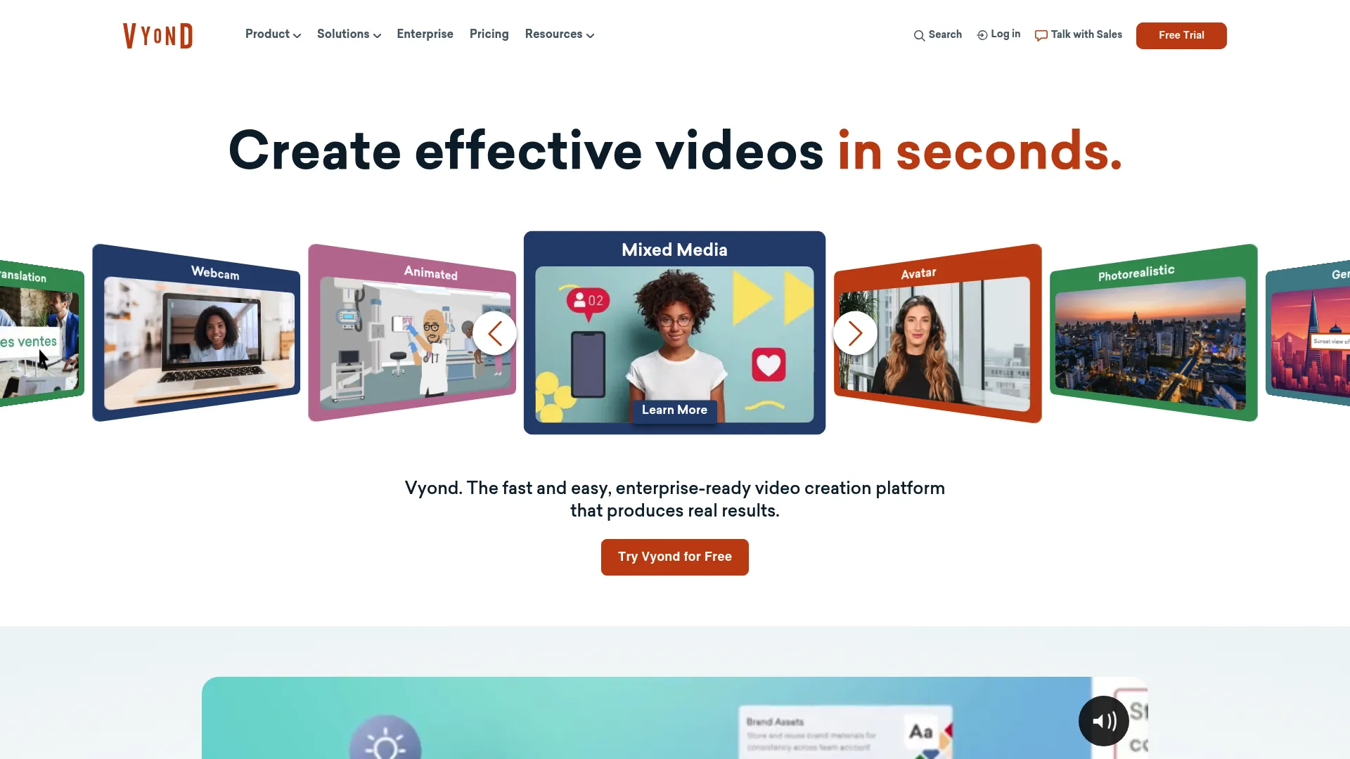 Vyond animated explainer video software interface