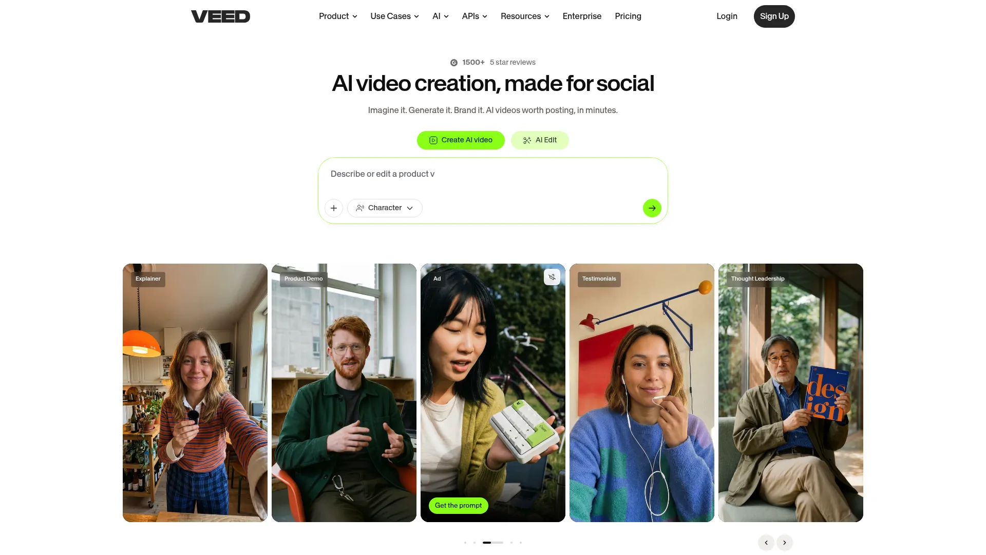 VEED browser-based explainer video editing interface