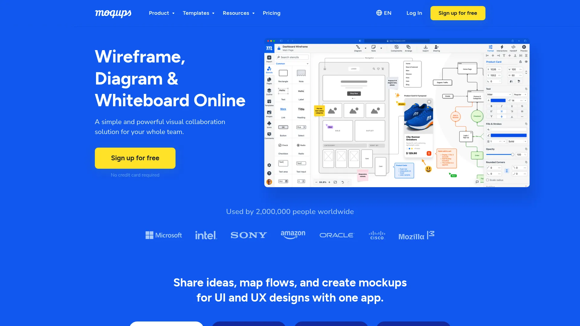 Moqups collaborative wireframing and diagramming workspace
