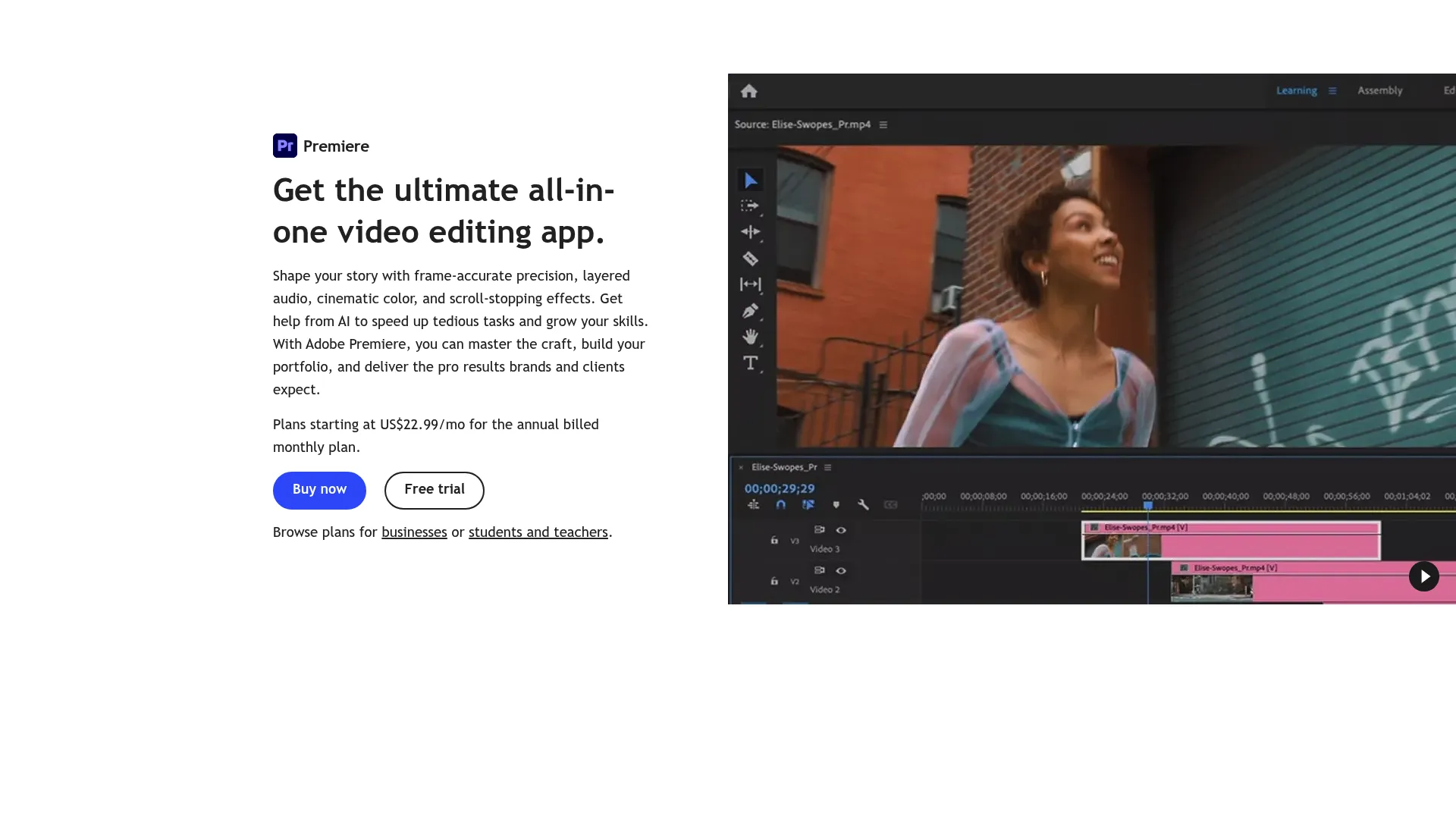 Adobe Premiere Pro editing interface