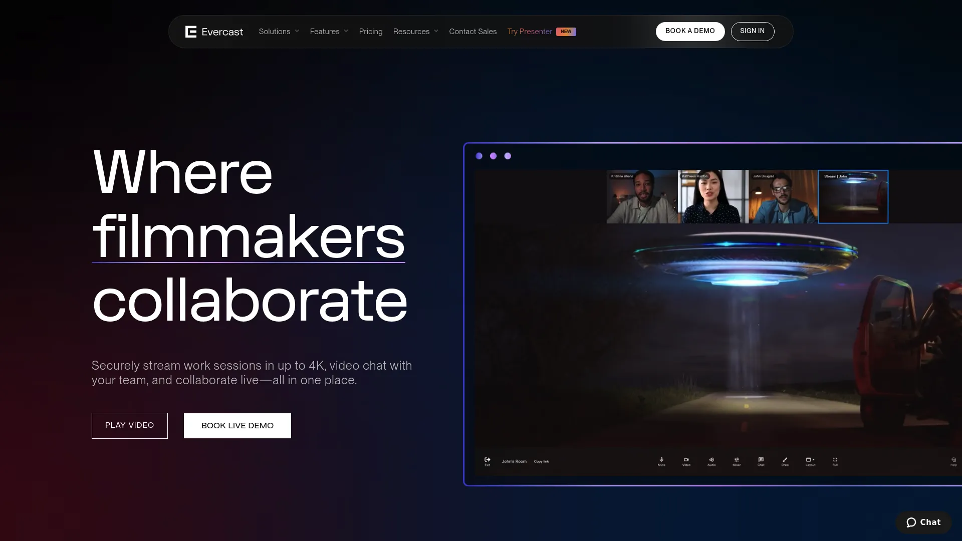 Evercast live collaboration session interface