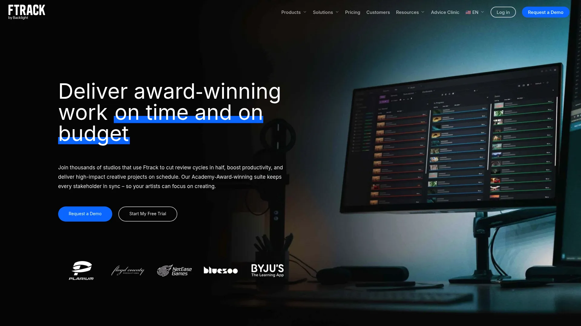 ftrack production tracking dashboard