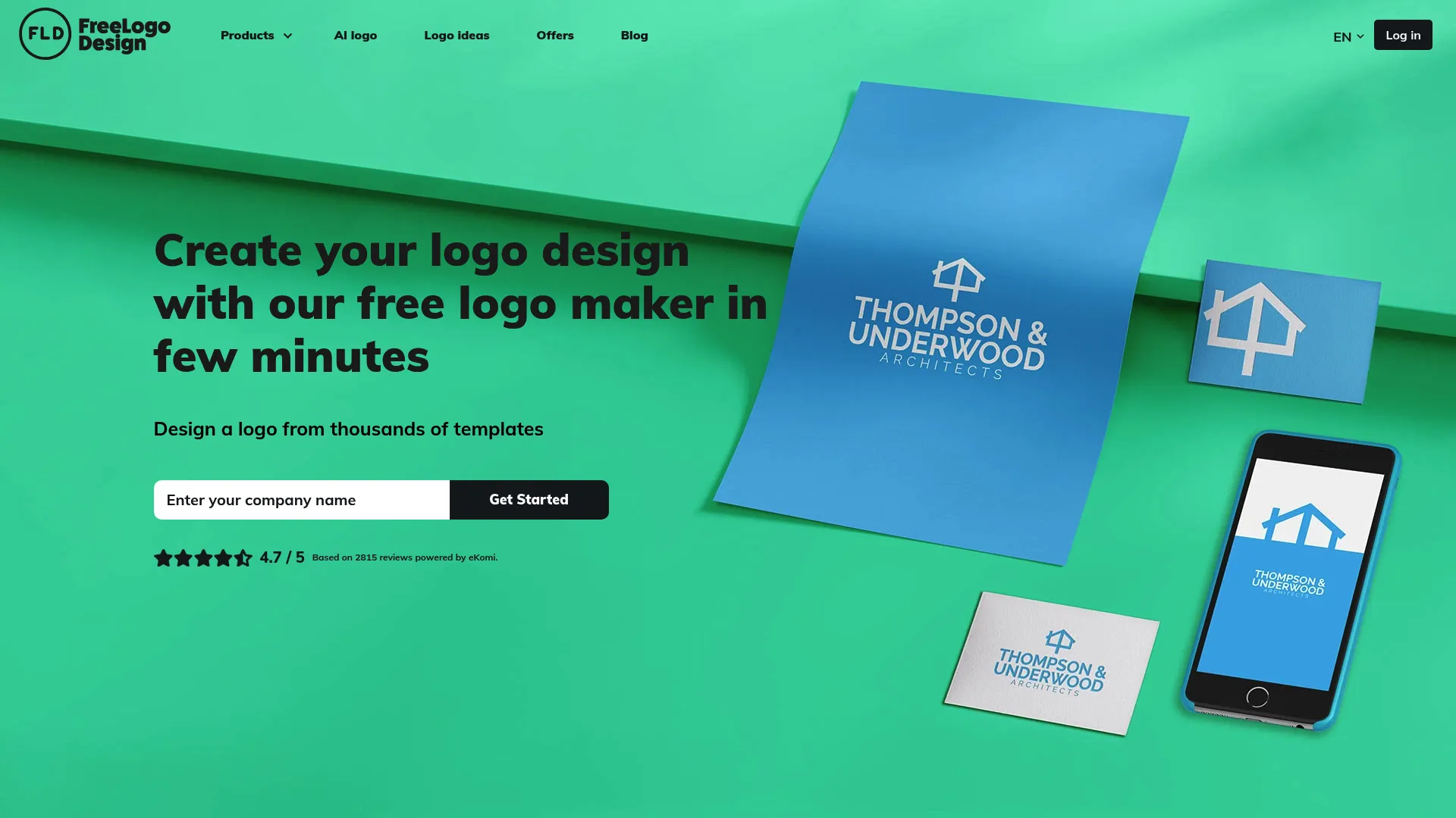 FreeLogoDesign logo maker interface