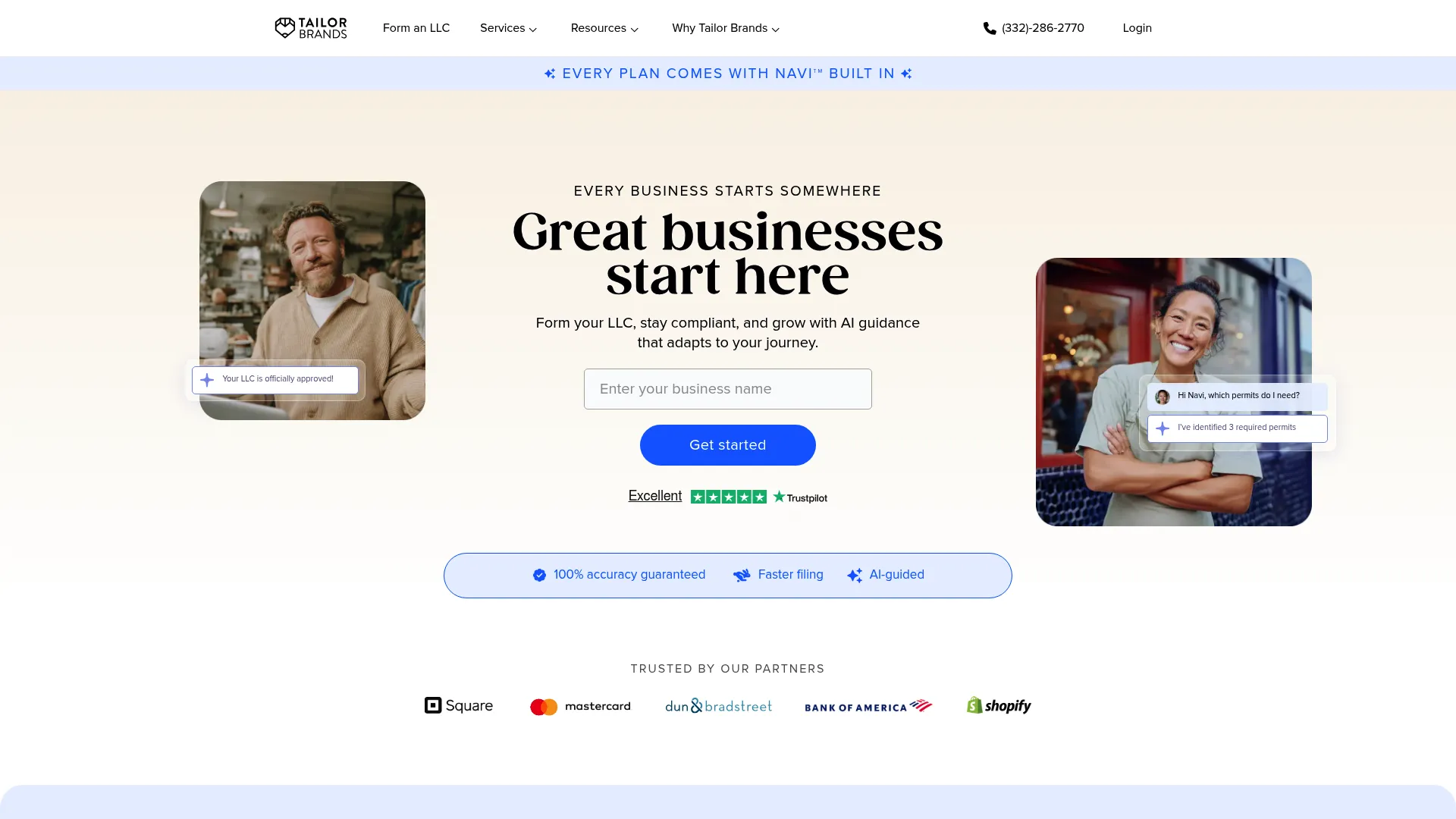 Tailor Brands logo maker interface