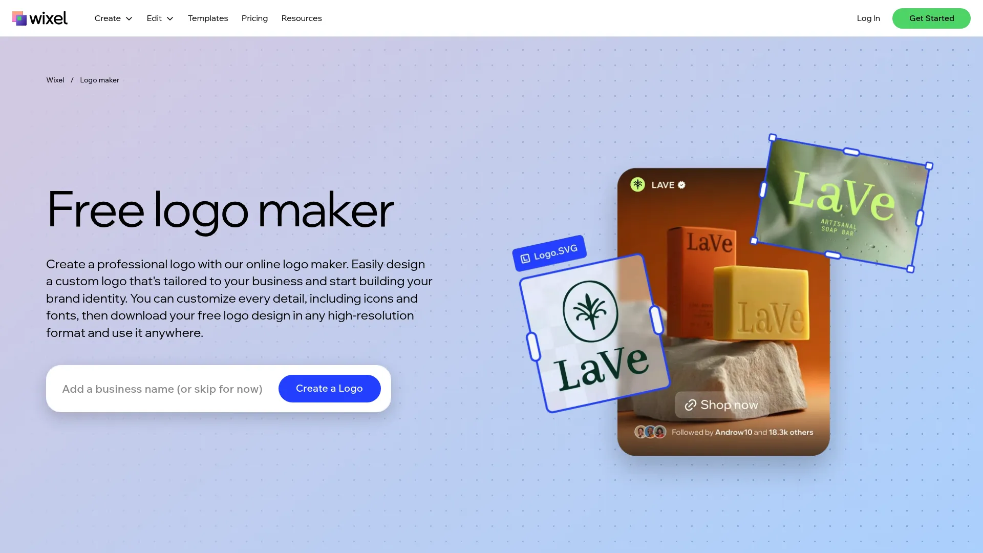 Wix Logo Maker interface