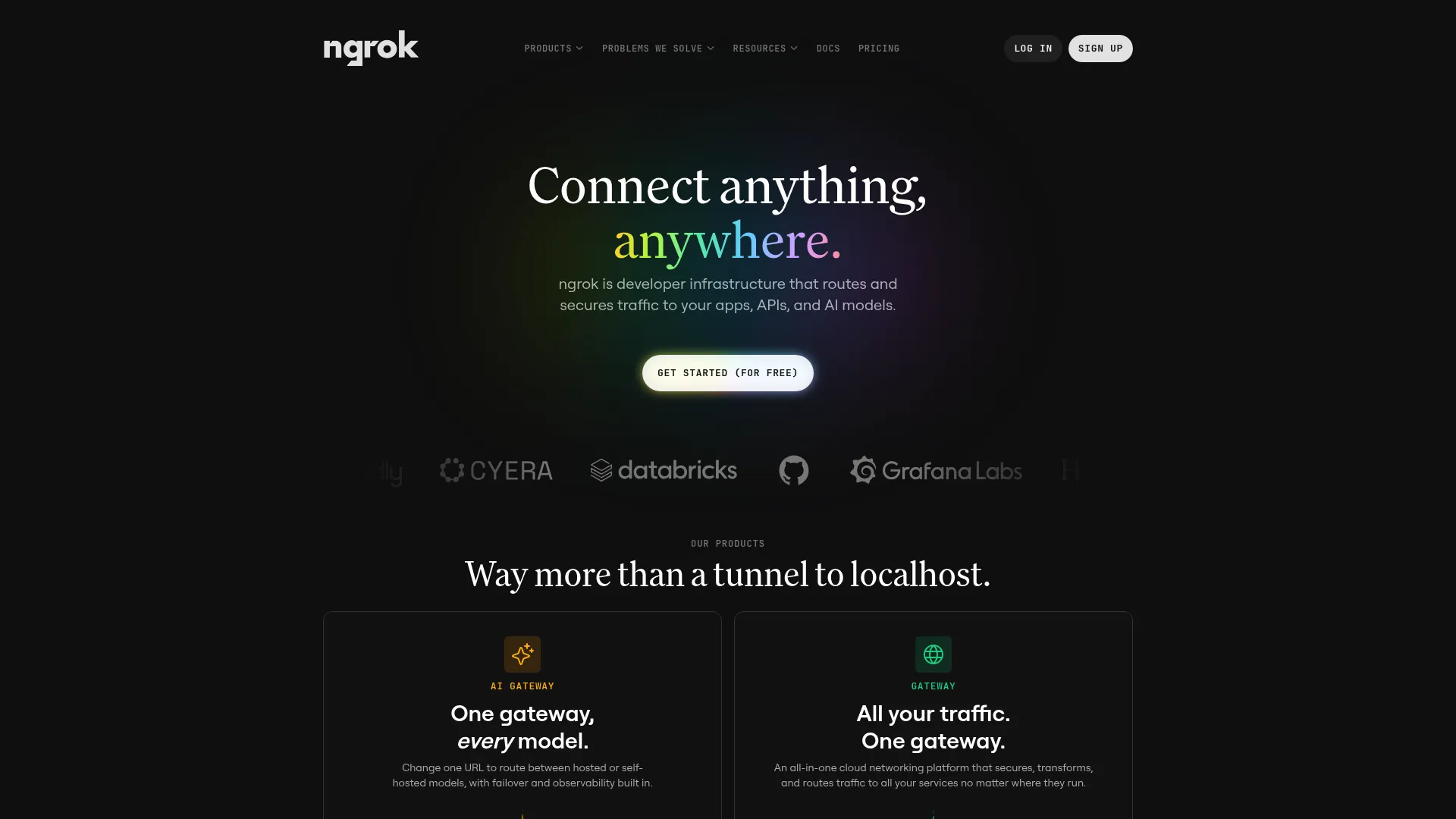 ngrok interface showing a secure tunnel exposing a local endpoint