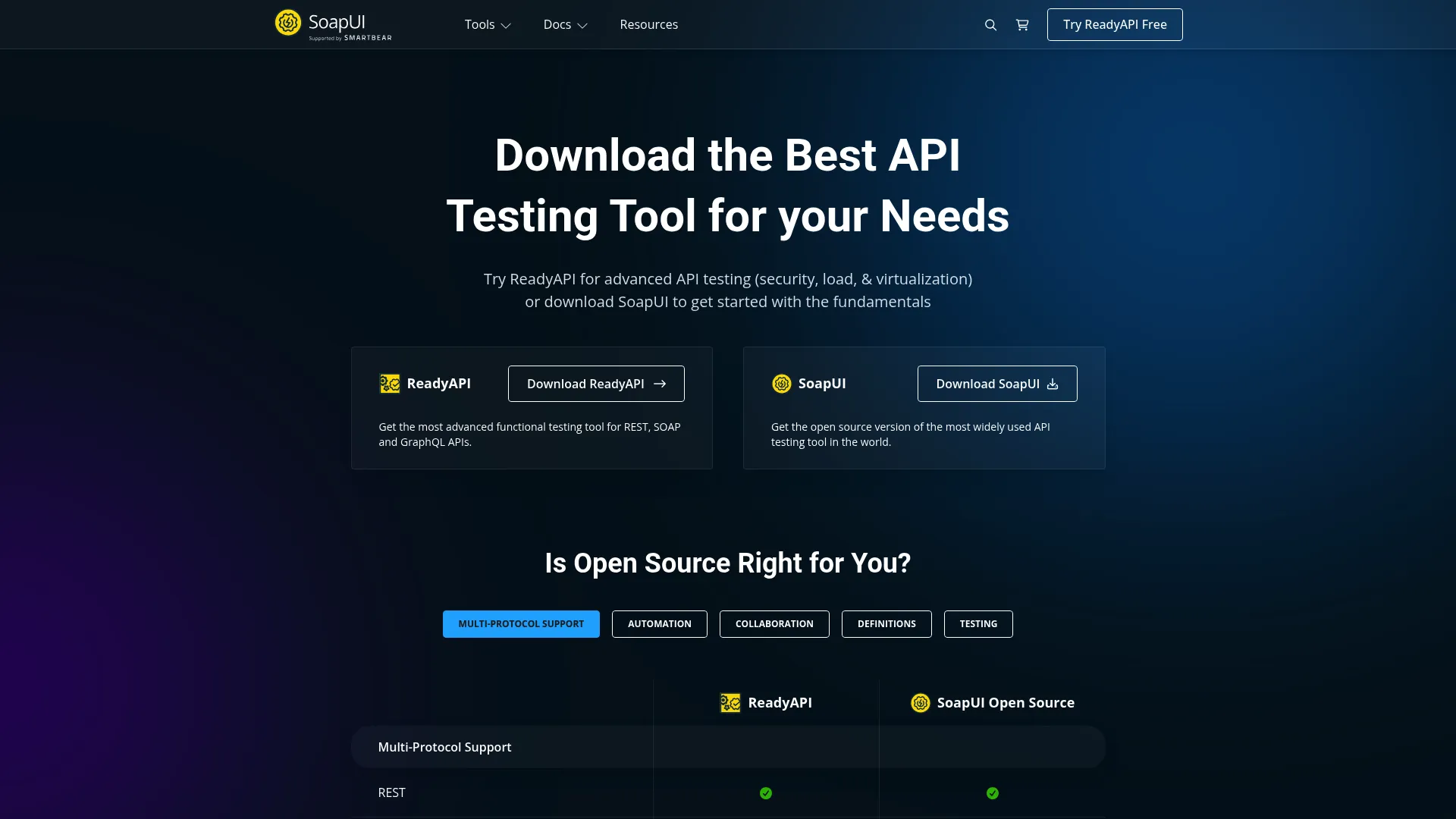 SoapUI API testing interface