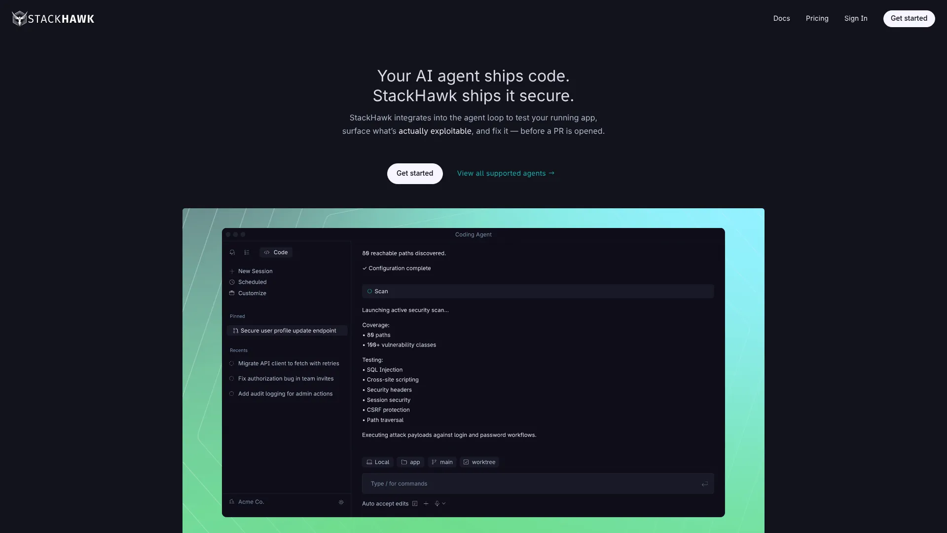 StackHawk API security testing platform