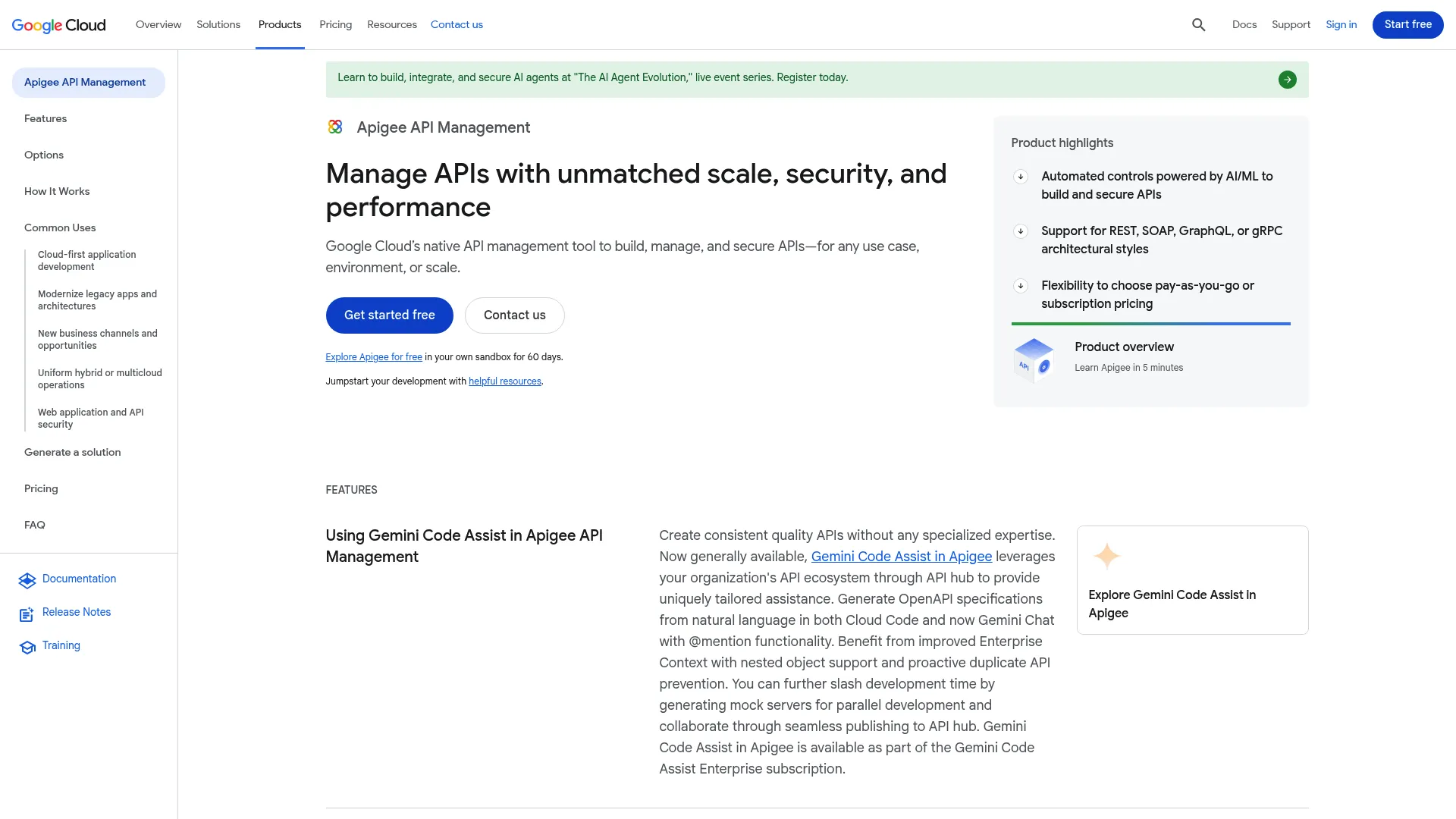 Apigee Google Cloud API management platform