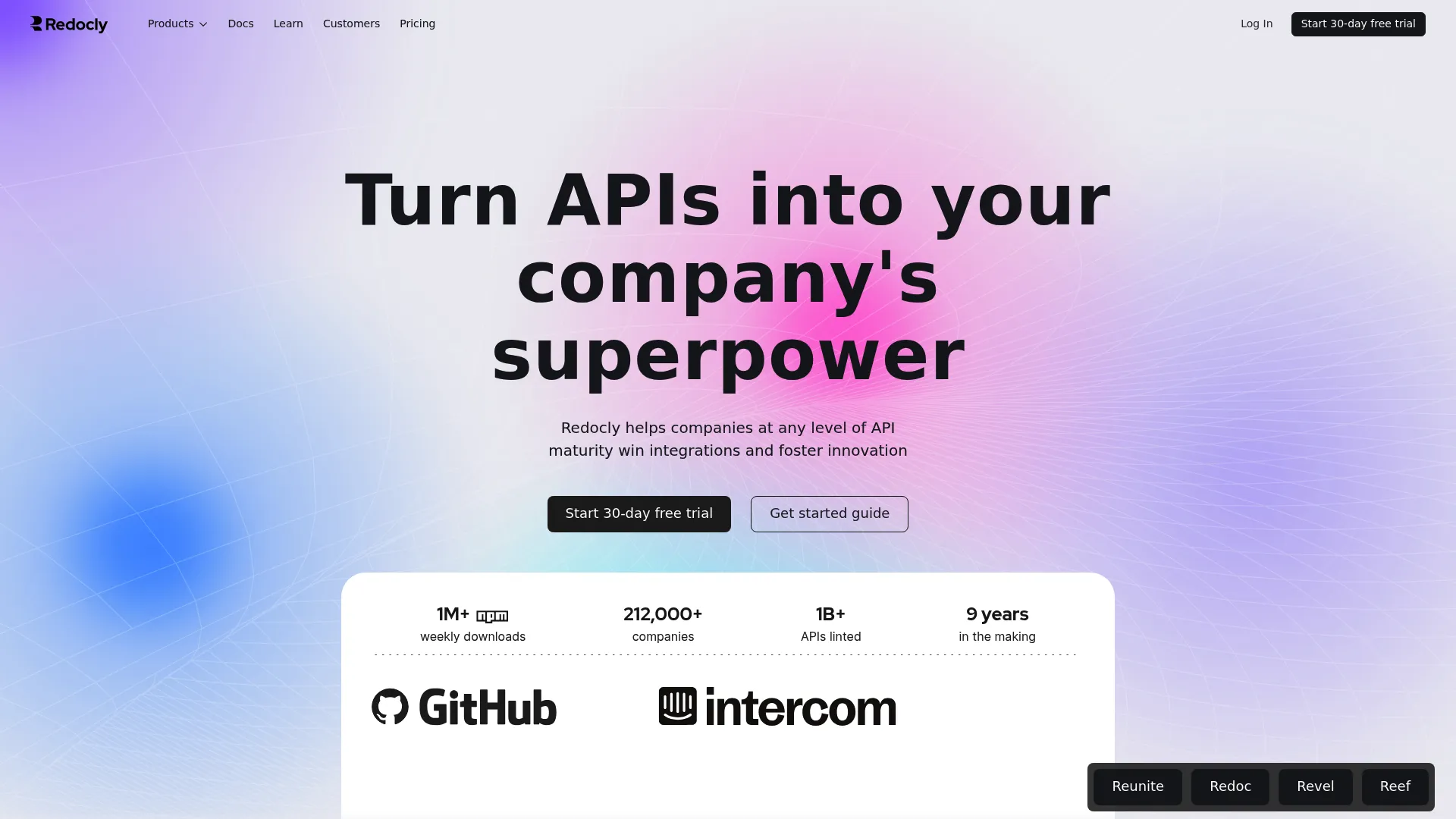 Redocly API documentation platform homepage