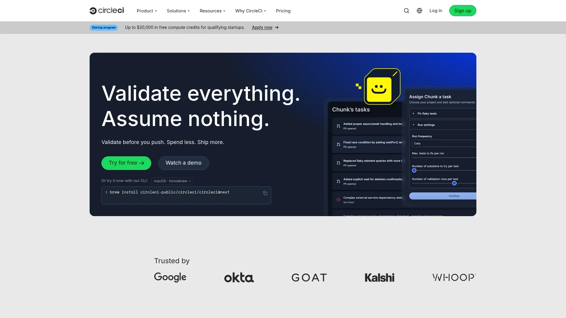 CircleCI cloud CI/CD dashboard