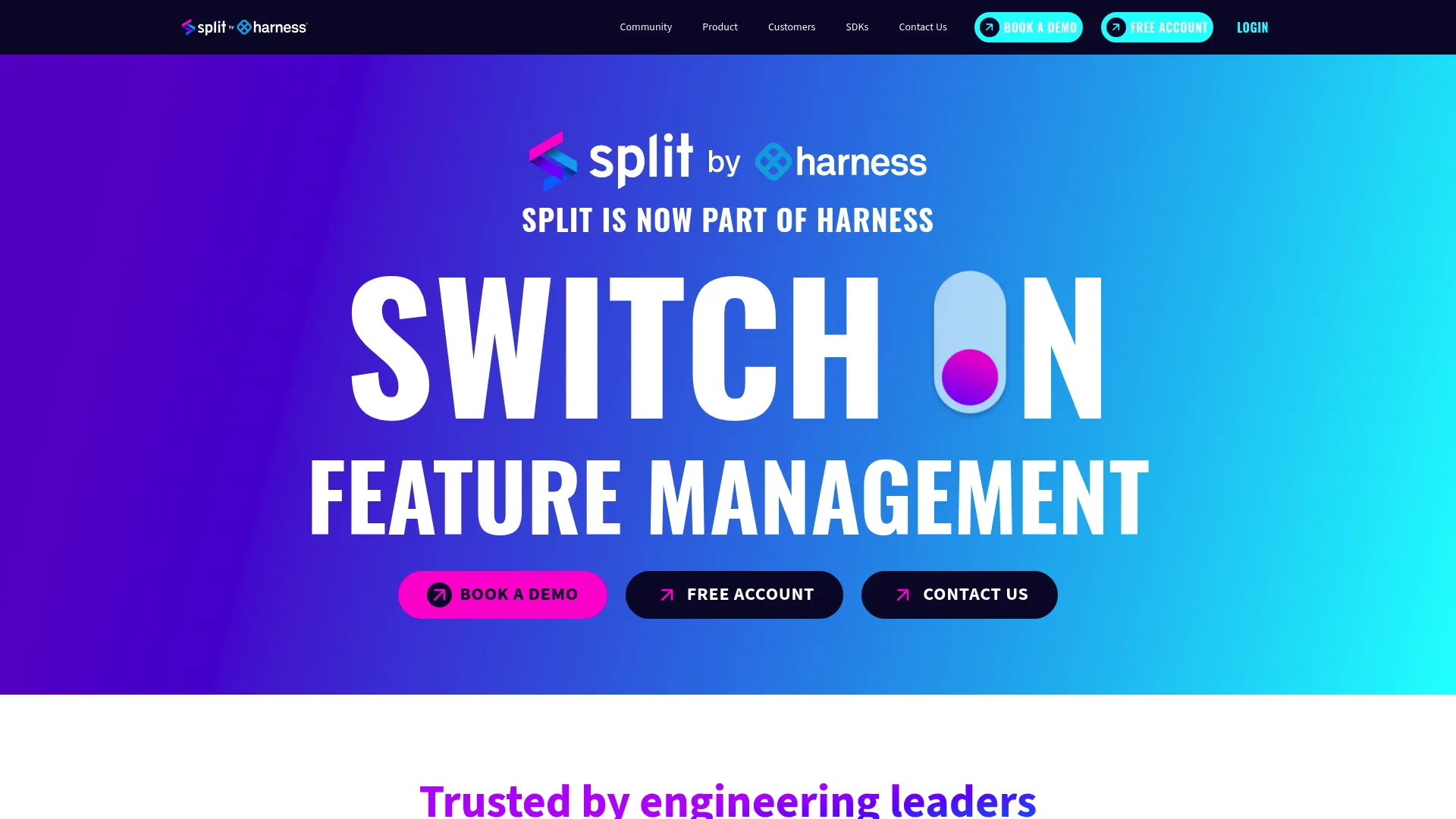 Split feature management and experimentation platform