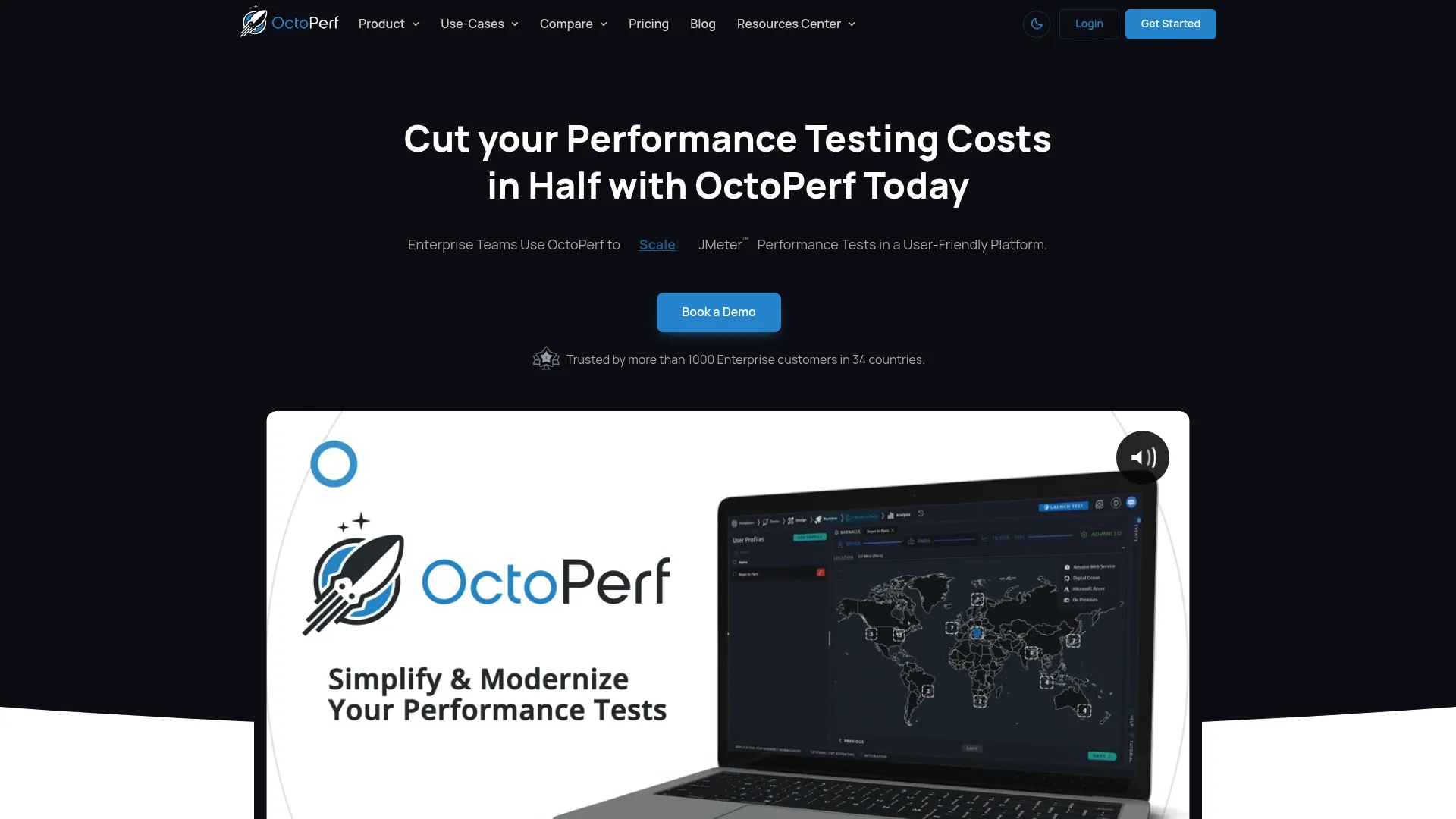 OctoPerf load testing platform homepage