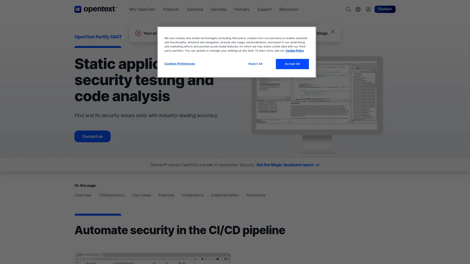 Fortify Static Code Analyzer enterprise scanning