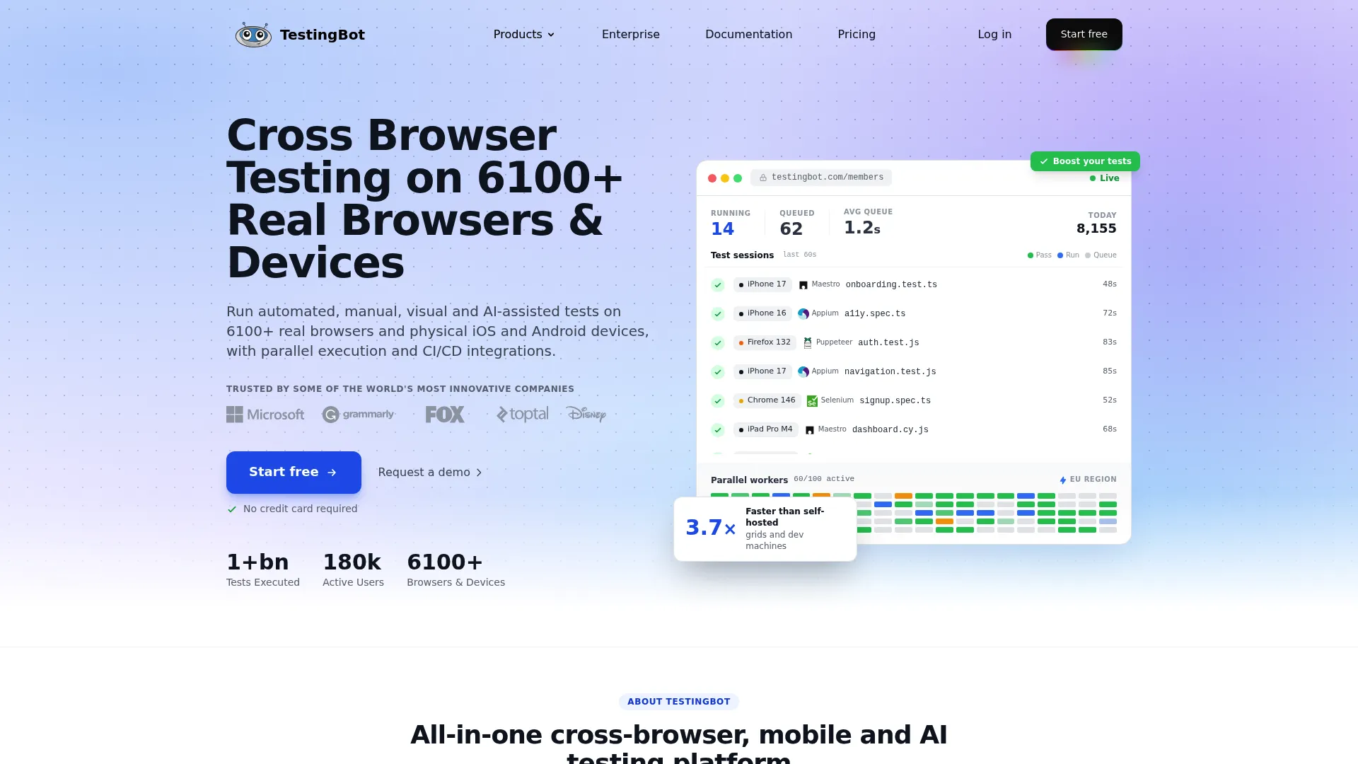 TestingBot cross browser and device testing