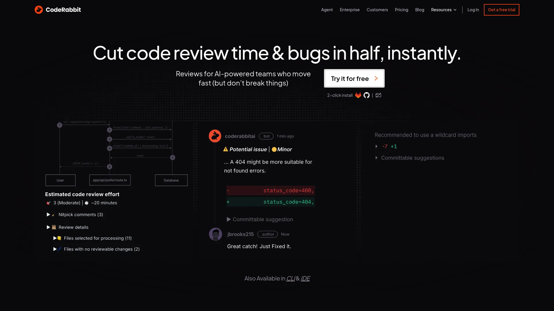 CodeRabbit AI code review dashboard