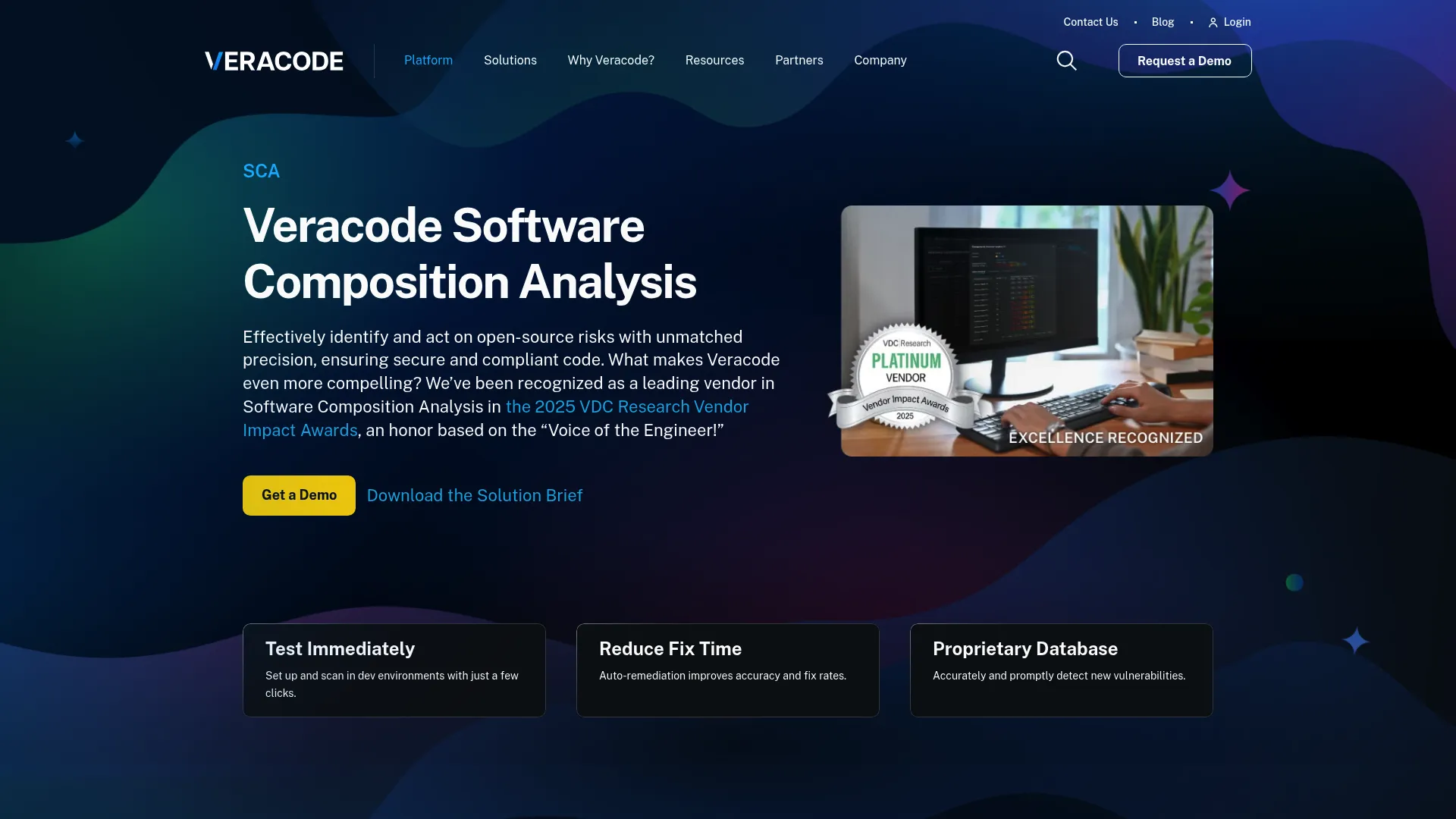 Veracode software composition analysis interface