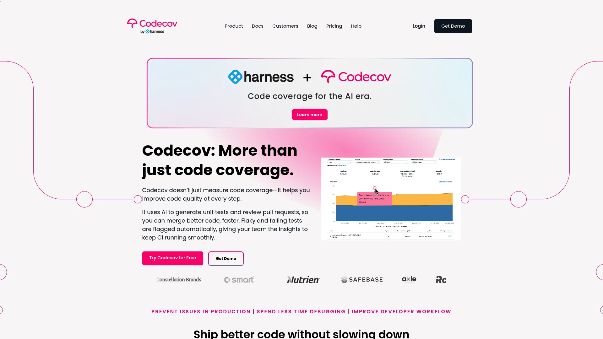 Codecov code coverage platform homepage