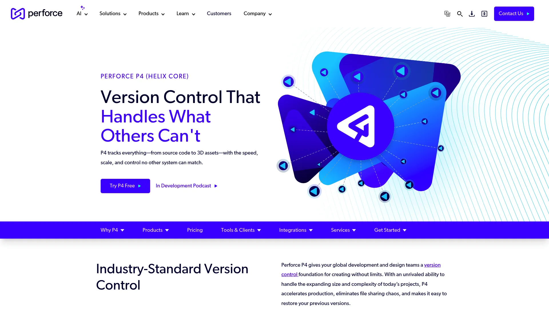 Perforce Helix Core enterprise version control homepage