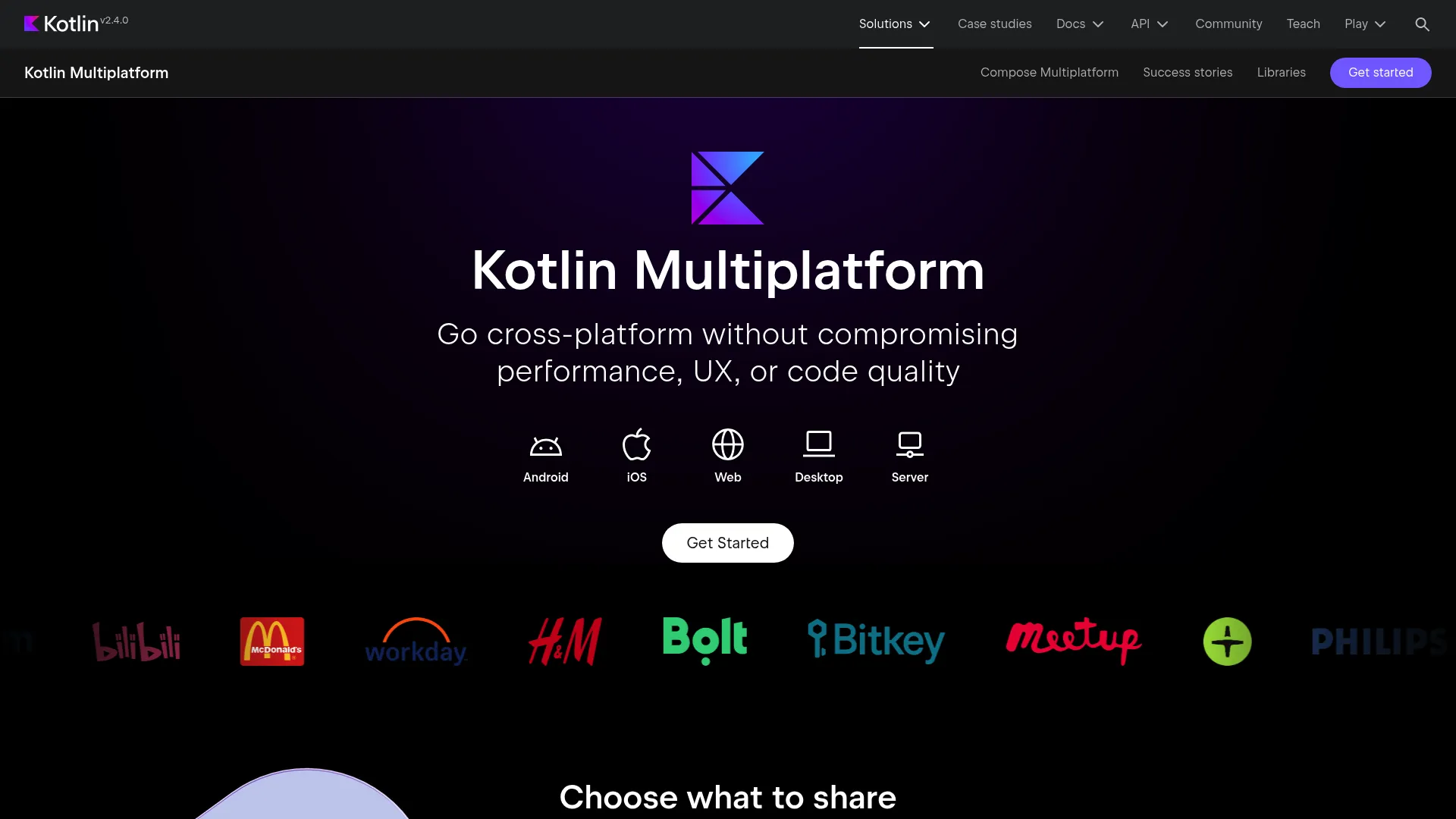 Kotlin Multiplatform for sharing code across platforms