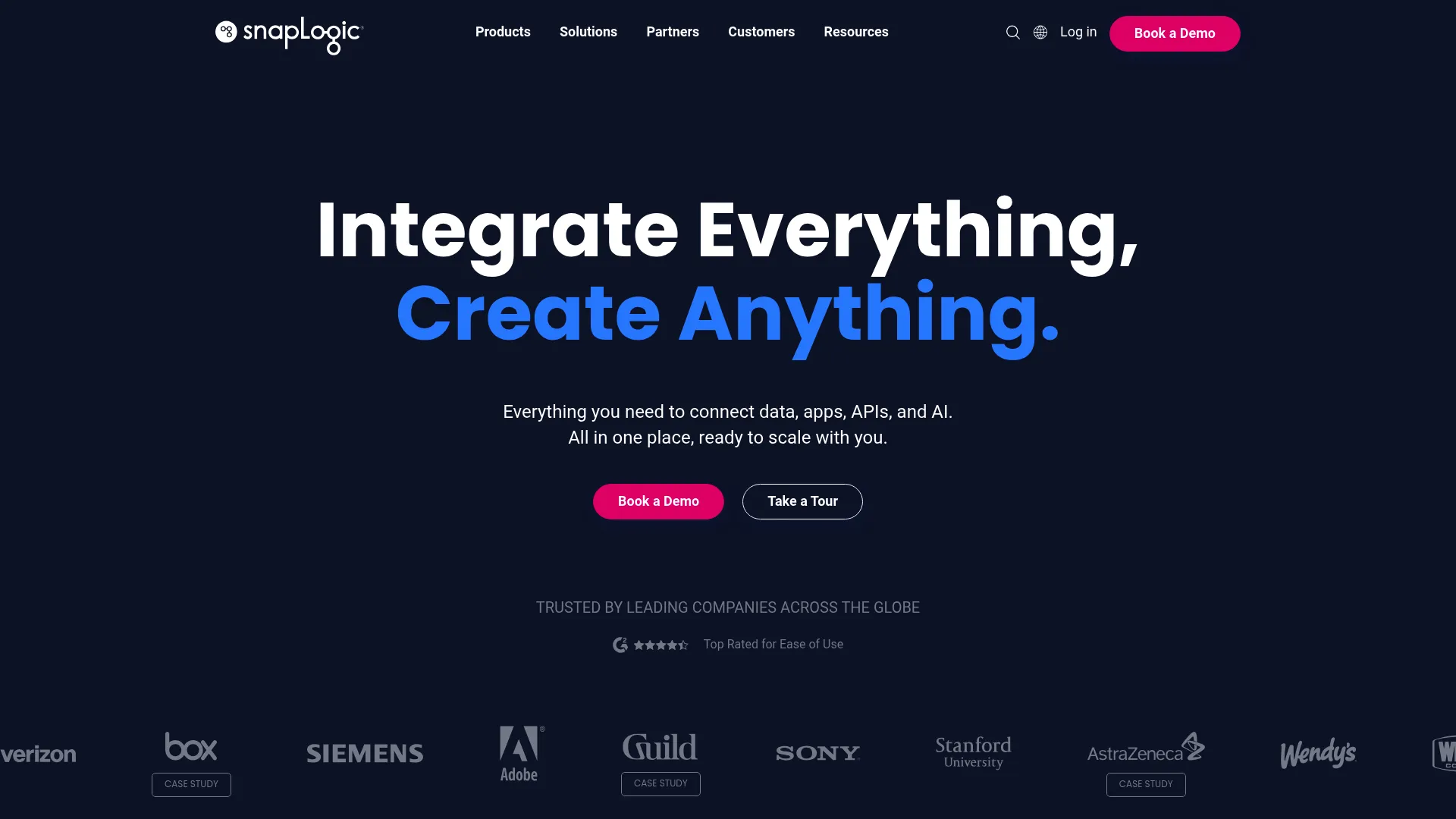 SnapLogic integration platform homepage
