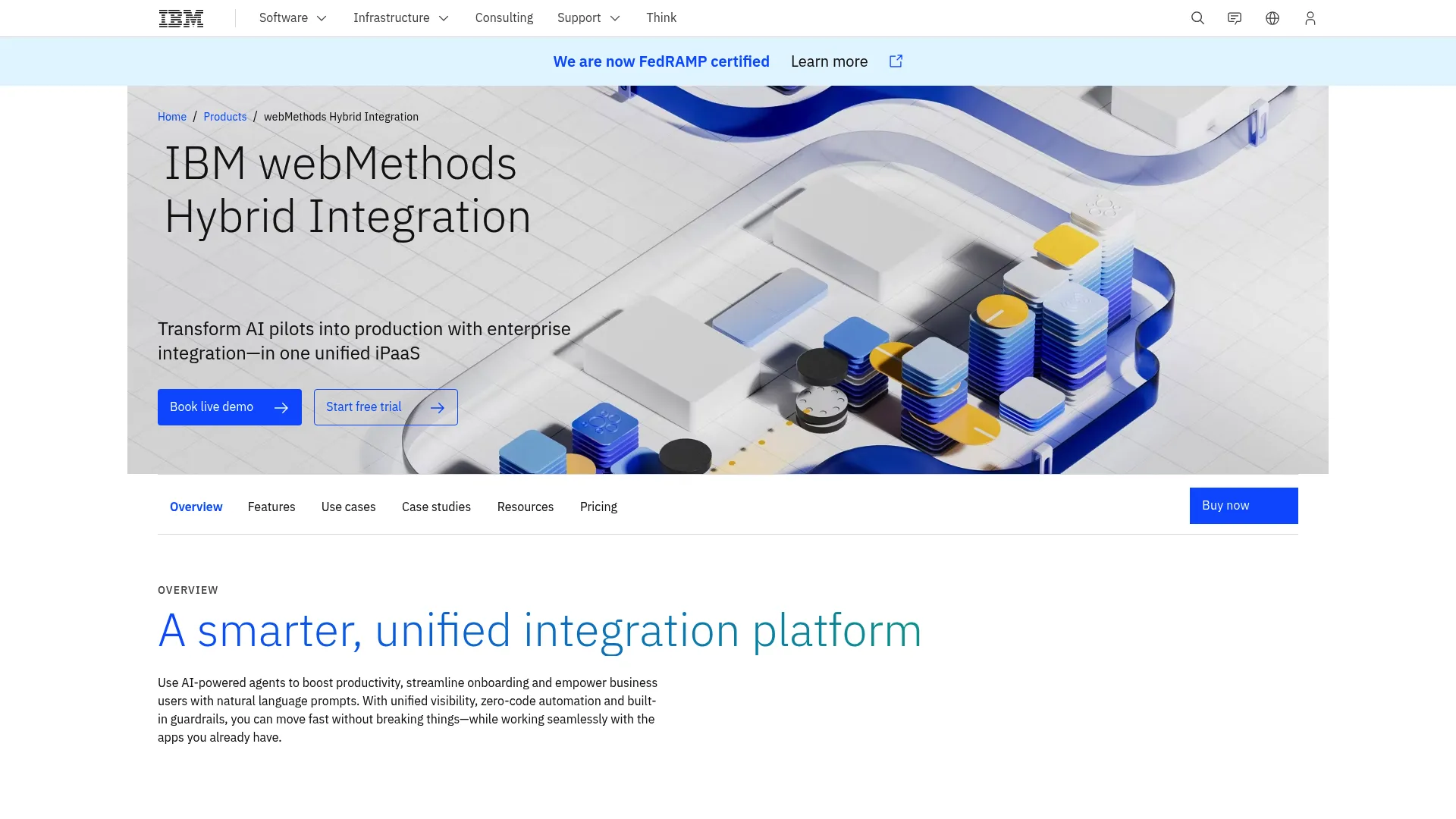 IBM webMethods Hybrid Integration homepage