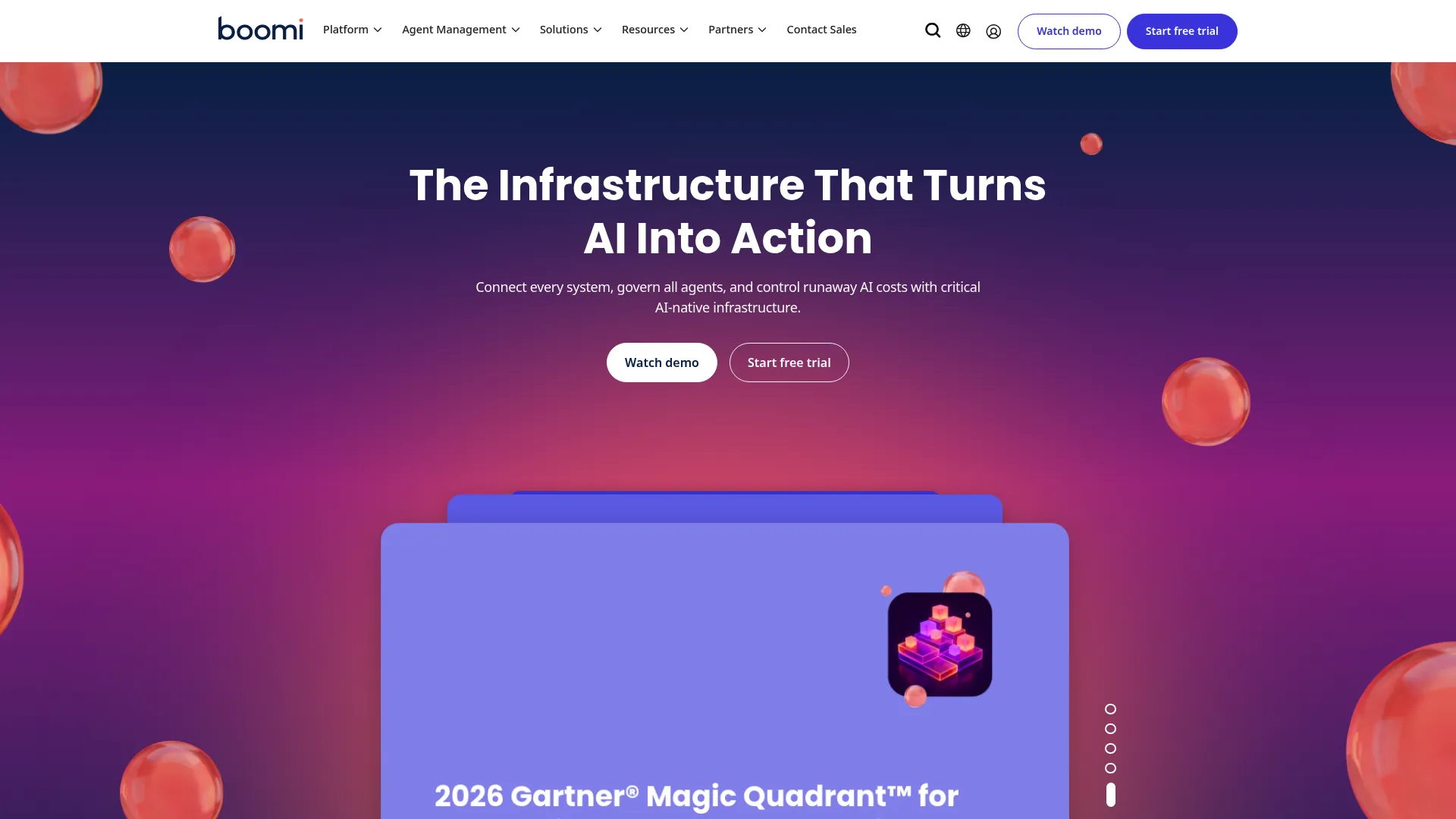 Boomi iPaaS platform homepage