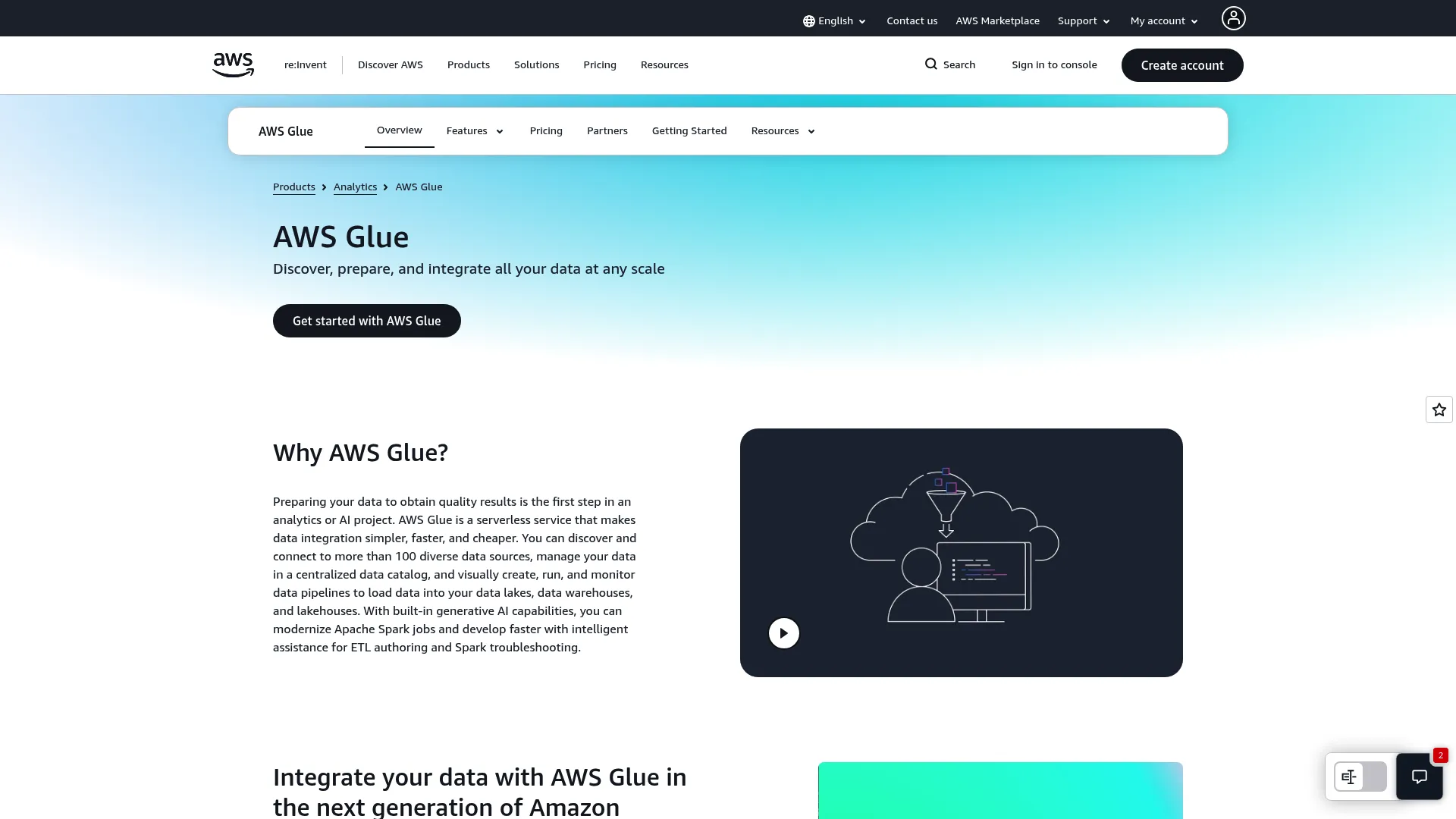 AWS Glue serverless ETL service