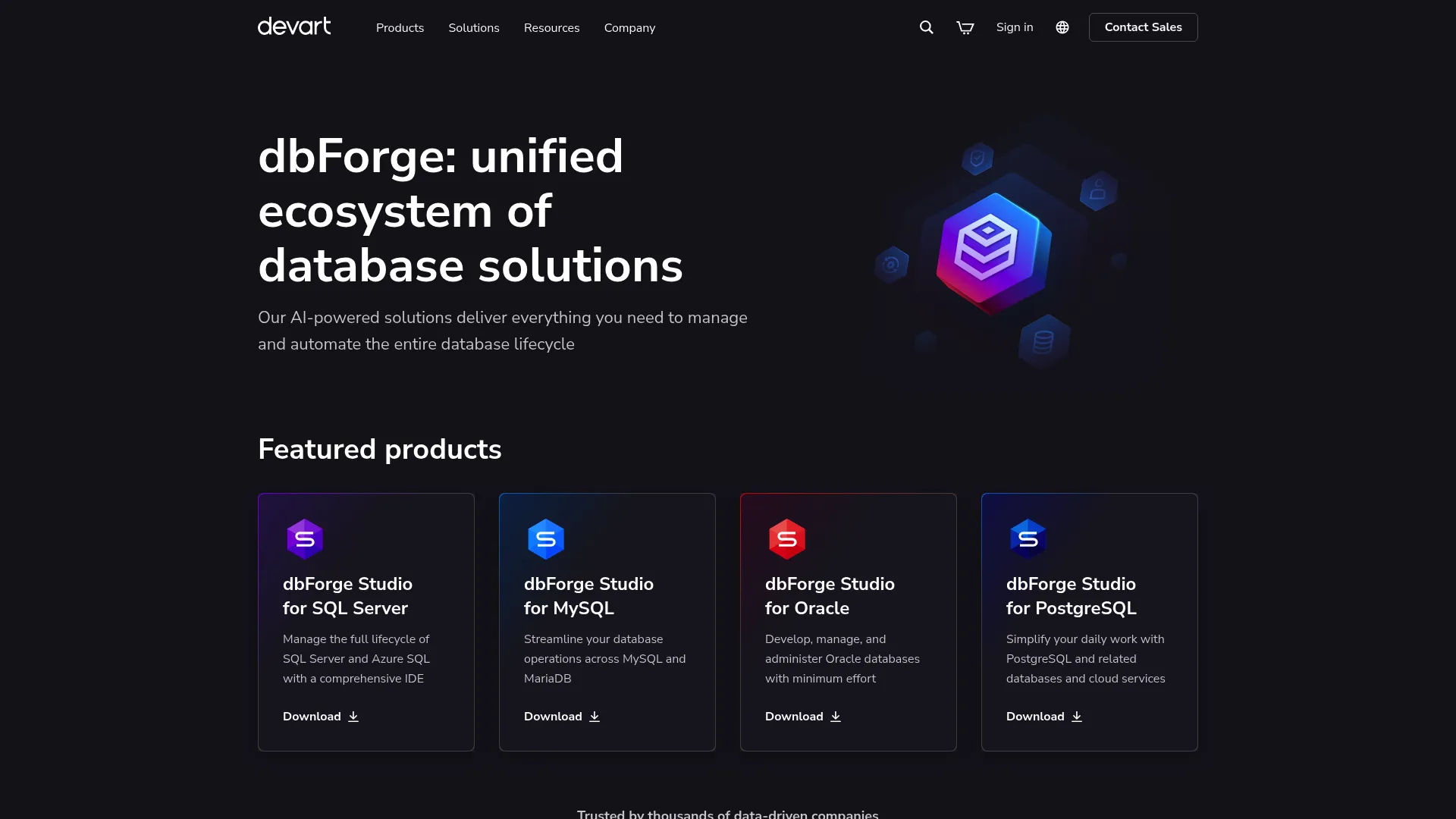 dbForge Studio database IDE